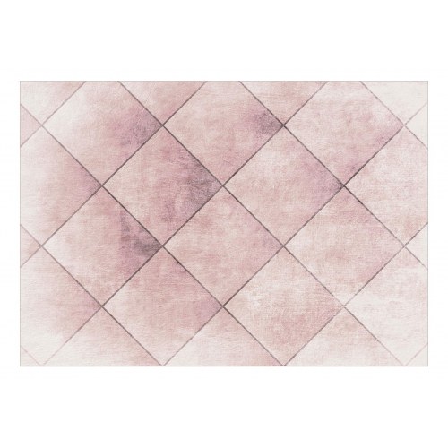 Fototapet med geometrisk flisemønster i rosa nuancer