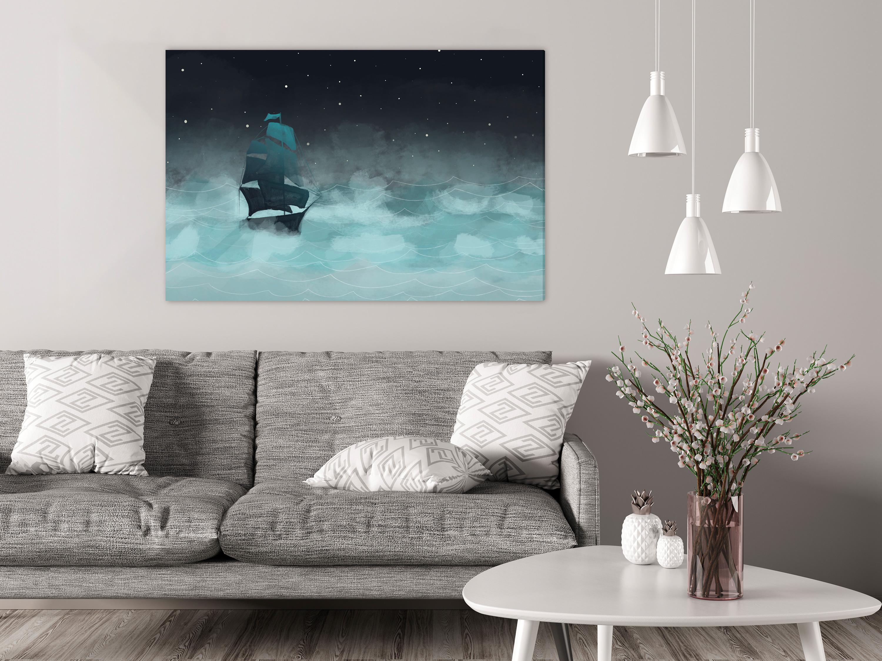 Billede - Night Waves (1 Part) Wide - Second Variant - 30 x 20 cm - Premium Print