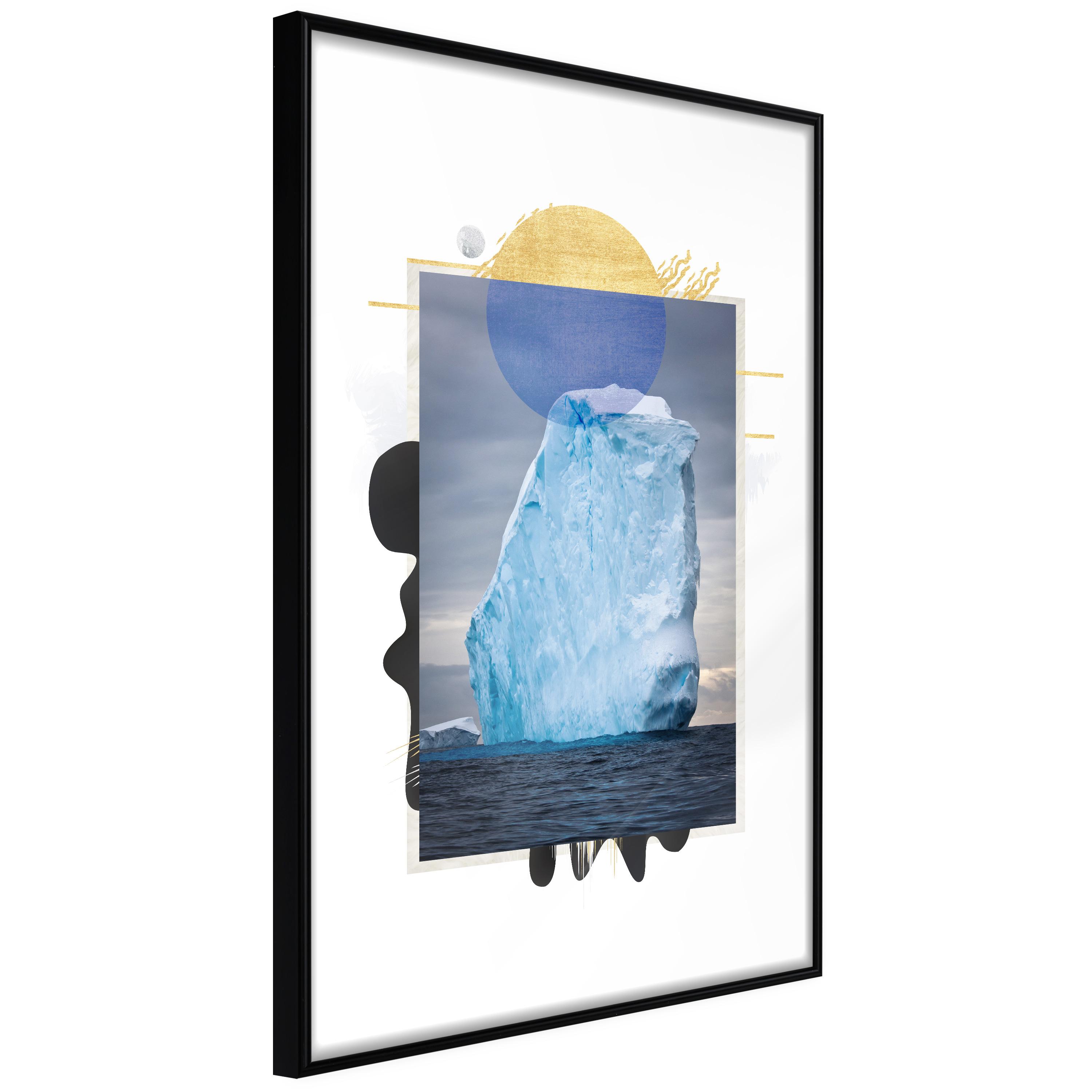 Plakat - Iceberg - 20 x 30 cm - Sort ramme