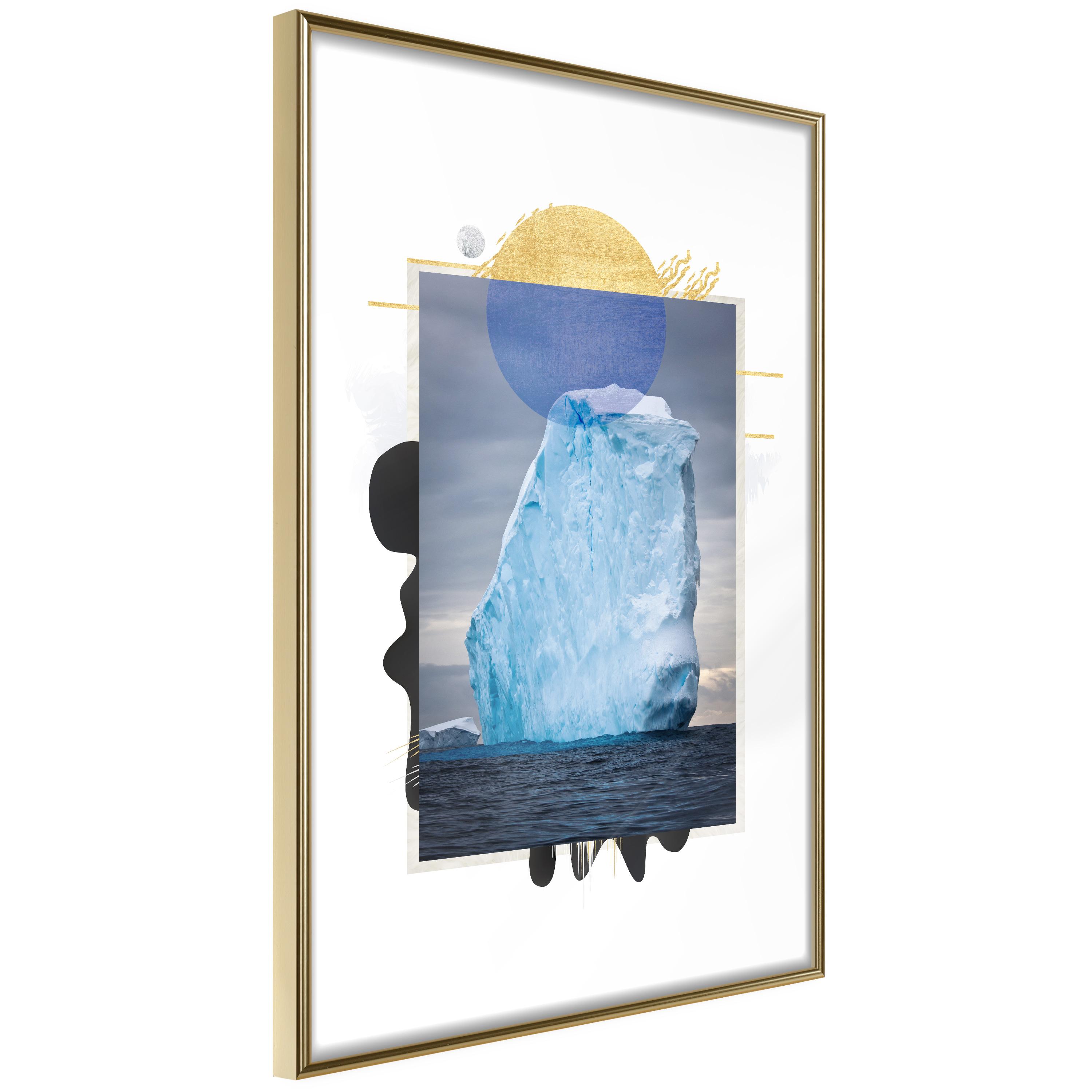 Plakat - Iceberg - 40 x 60 cm - Guldramme