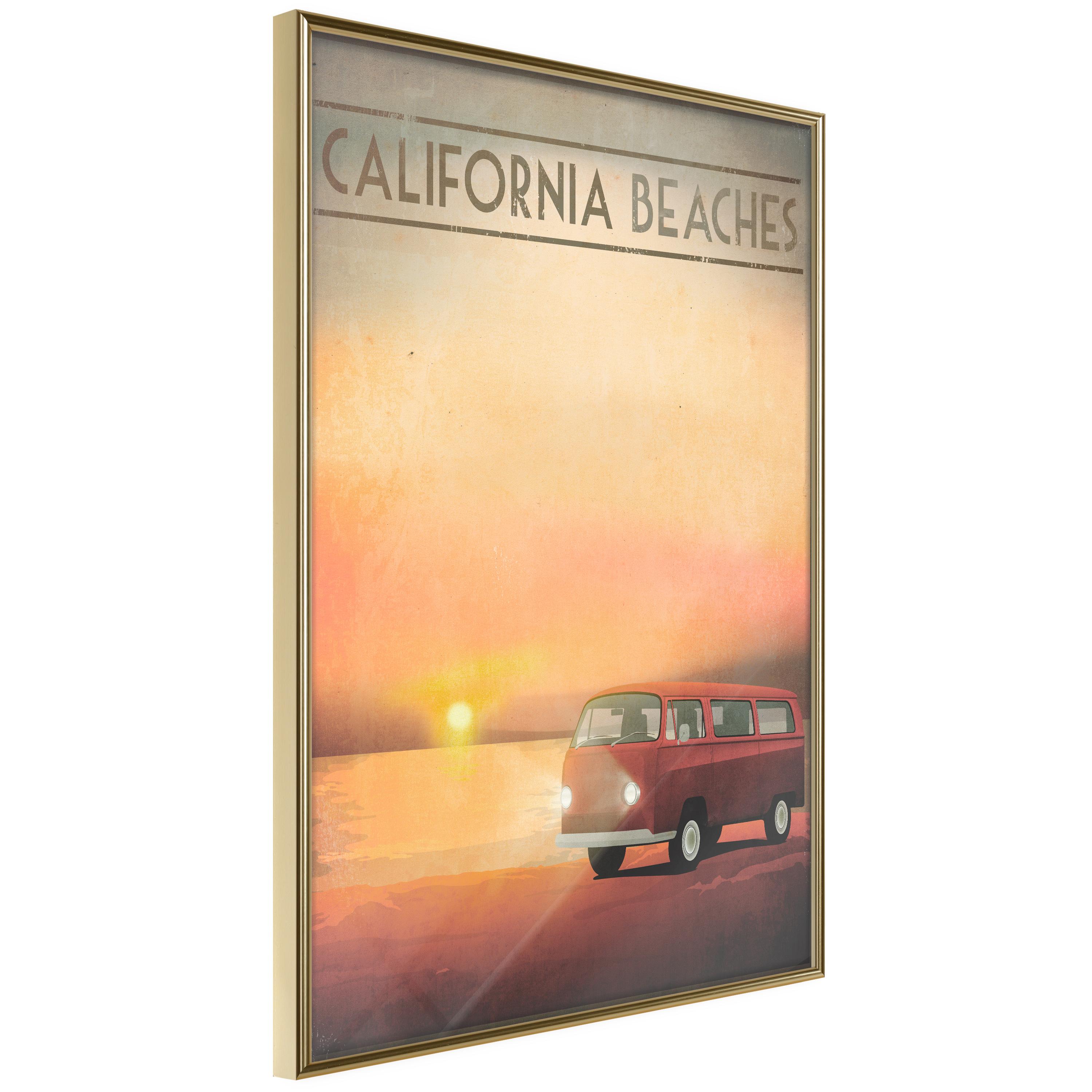 Plakat - California Beaches - 20 x 30 cm - Guldramme