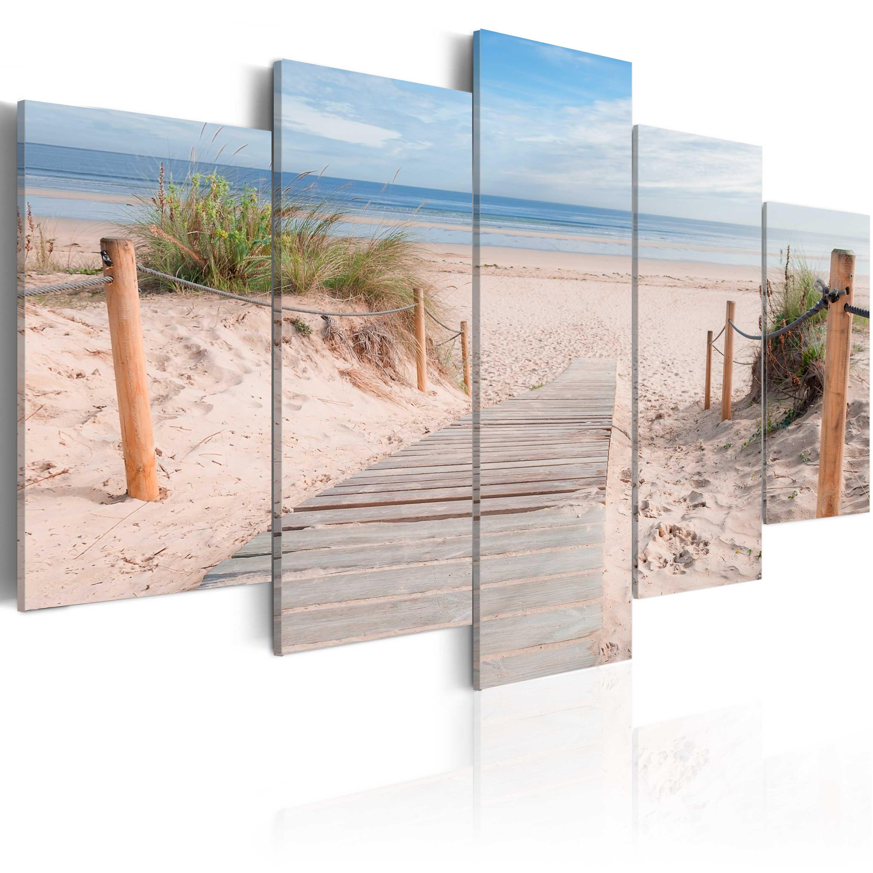 Billede - Morning on the beach - 225 x 112.5 cm - Premium Print