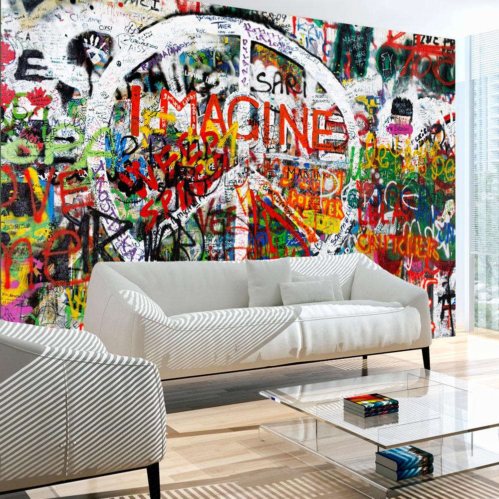 Fototapet - Hippie Graffiti - 147 x 105 cm - Selvklæbende