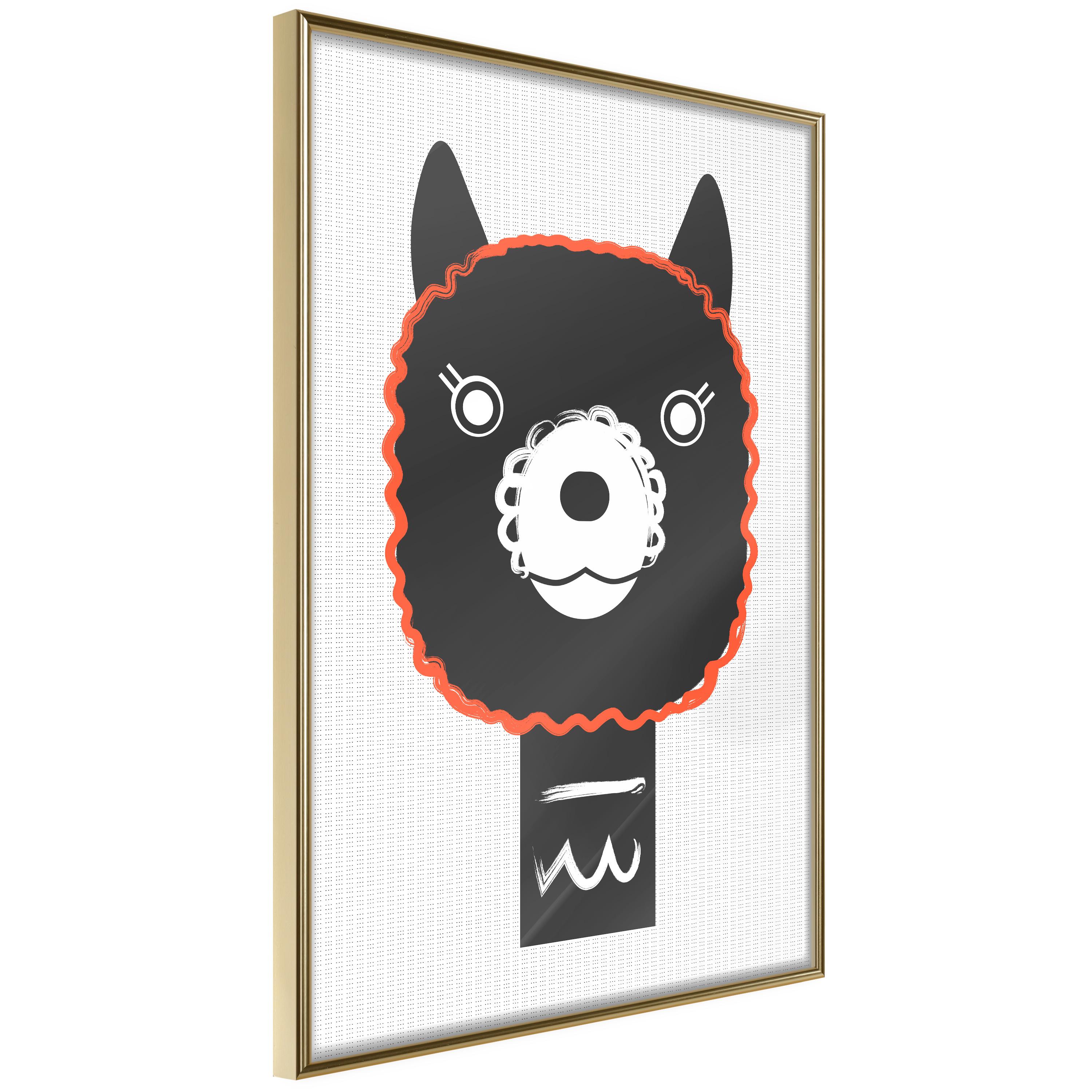 Plakat - Decorative Alpaca - 40 x 60 cm - Guldramme