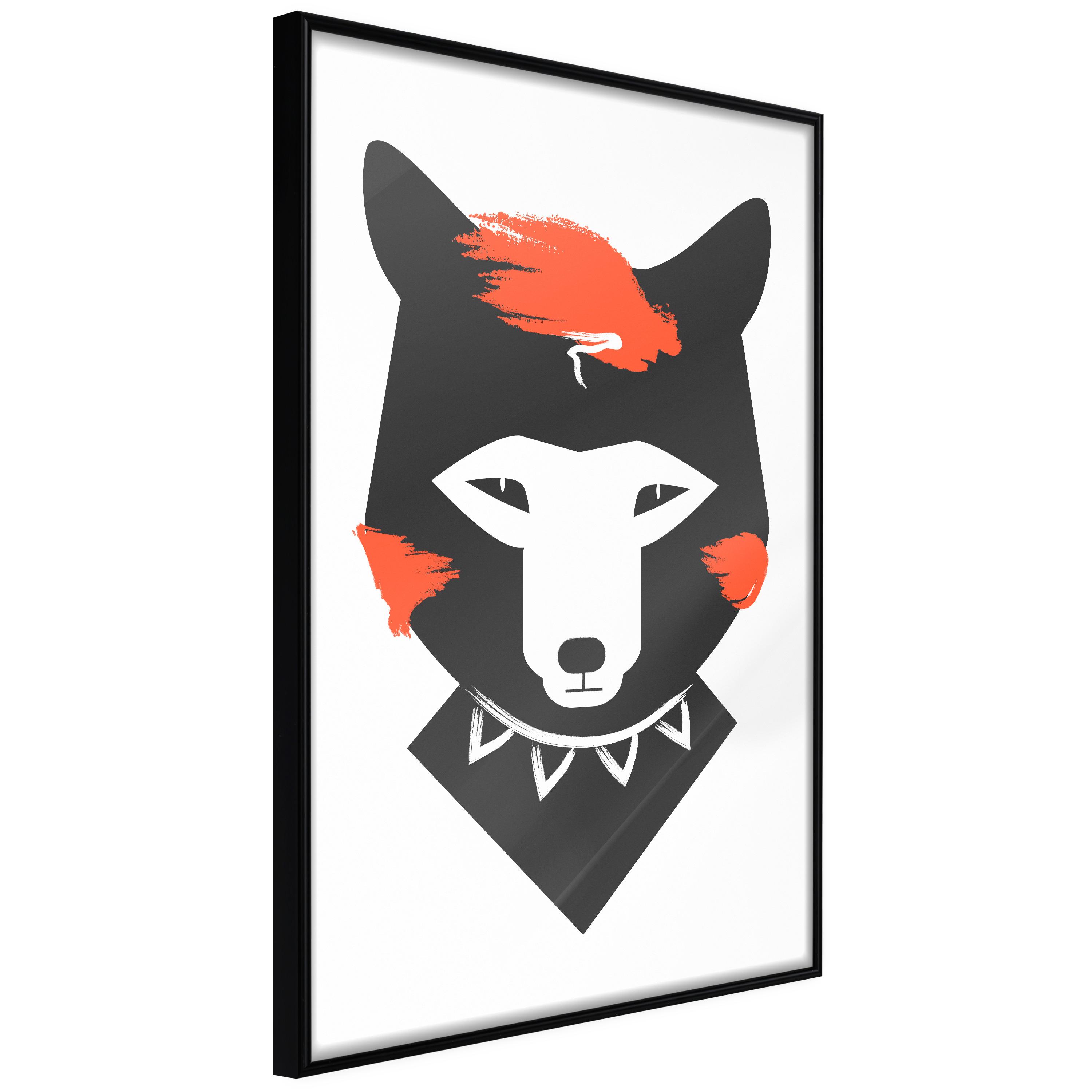 Plakat - Polite Fox - 20 x 30 cm - Sort ramme