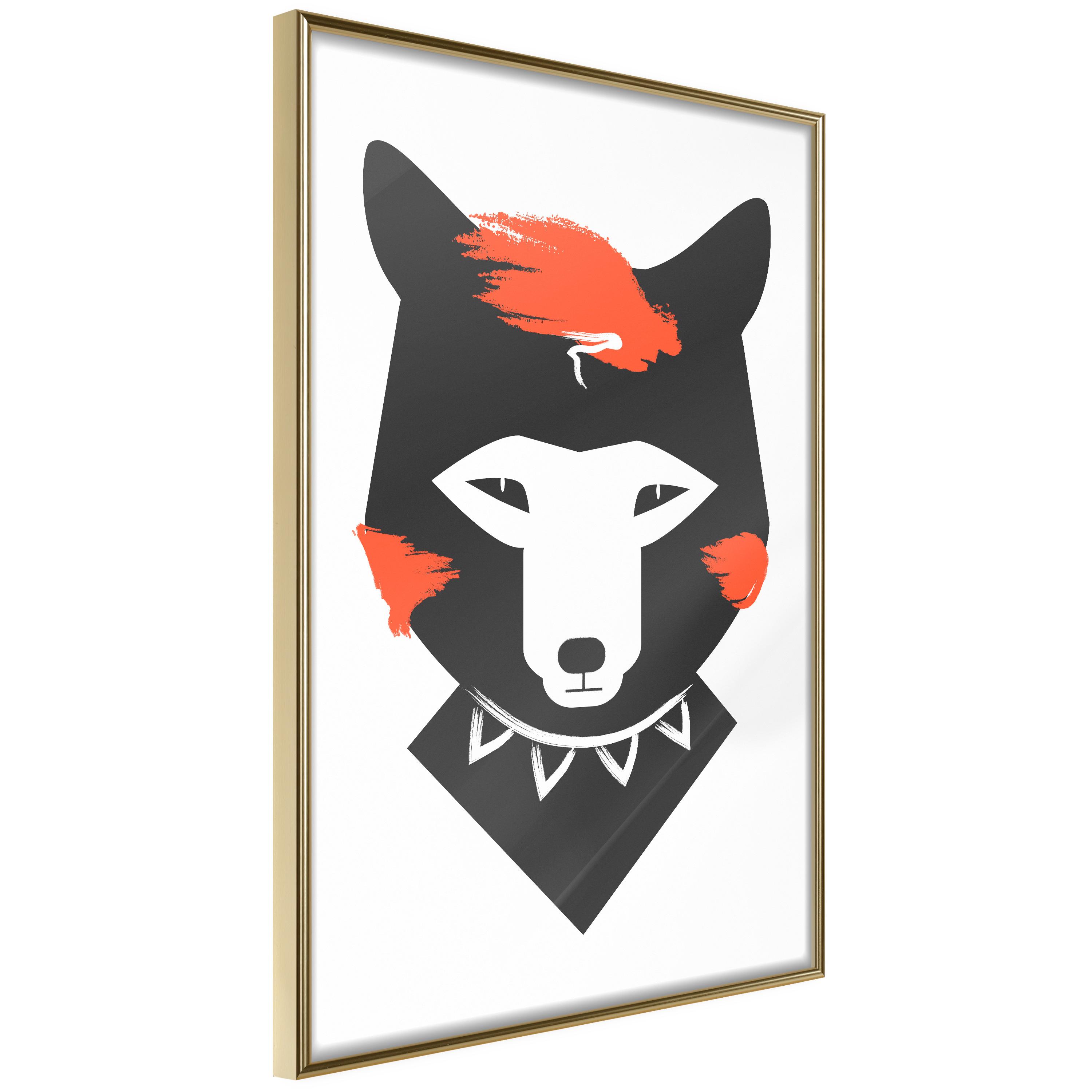 Plakat - Polite Fox - 40 x 60 cm - Guldramme