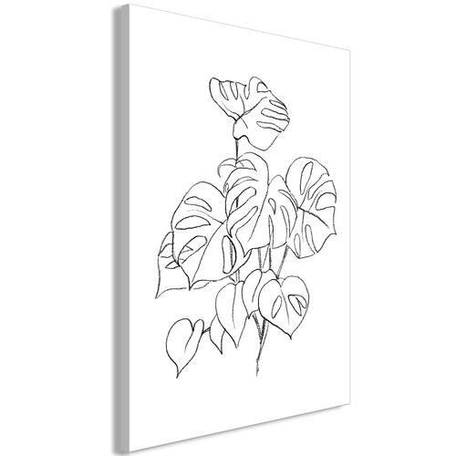 Billede - Monochrome Monstera (1 Part) Vertical