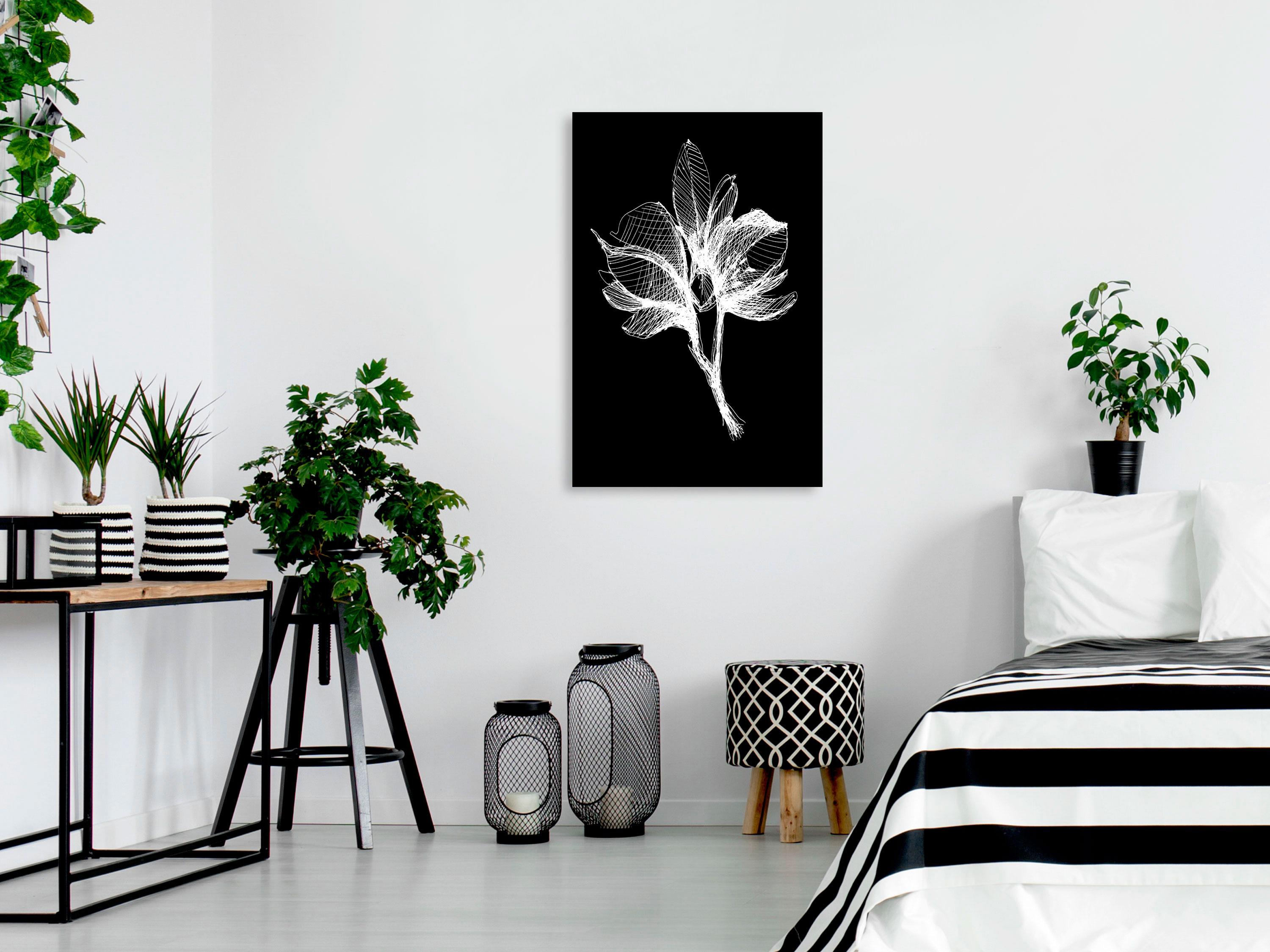 Billede - Night Flower (1 Part) Vertical - 20 x 30 cm - På italiensk lærred