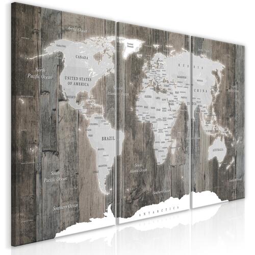 Billede - World Map: Wooden World (3 dele)