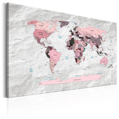 Billede - World Map: Pink Continents