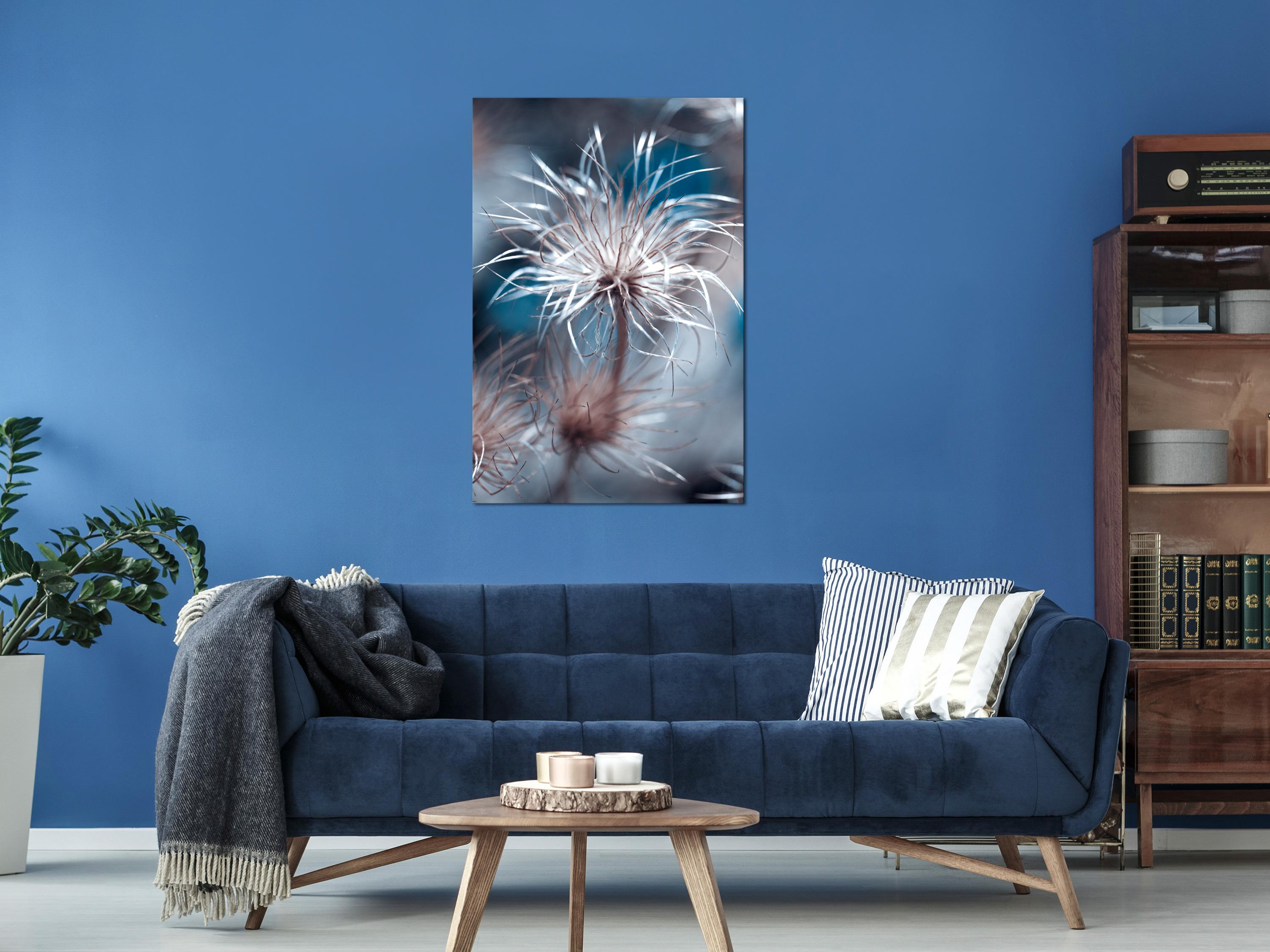 Billede - Plant in Blues (1 Part) Vertical - 40 x 60 cm - Premium Print