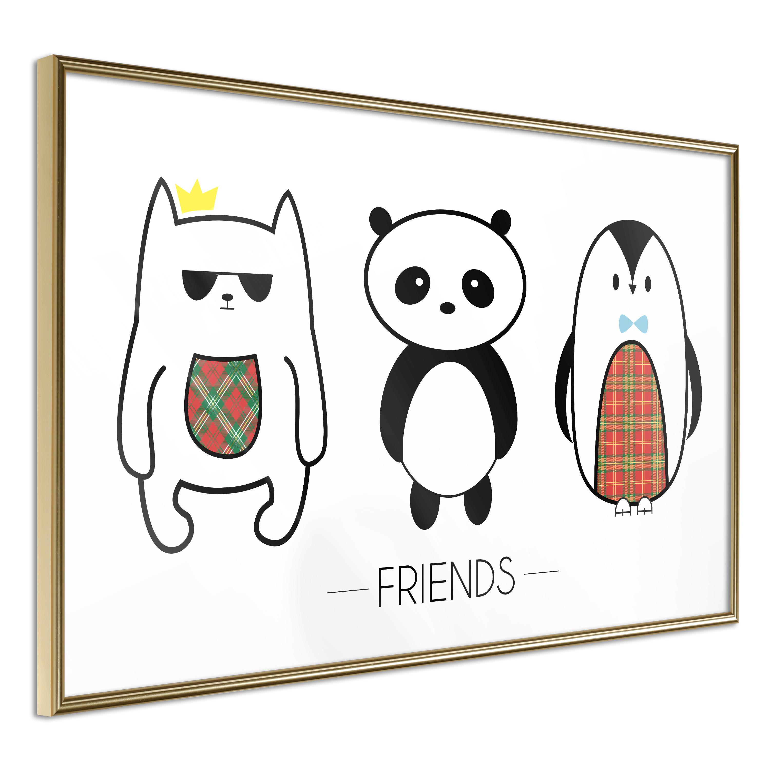 Plakat - Friends - 90 x 60 cm - Guldramme