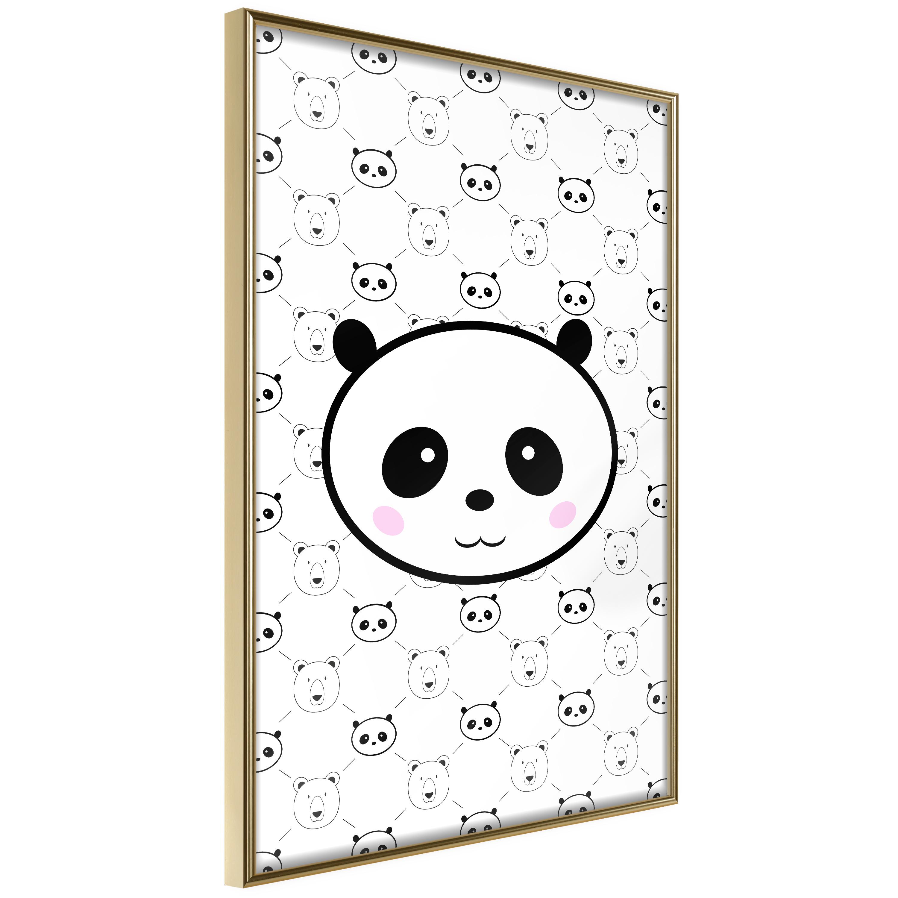 Plakat - Pandas and Bears - 20 x 30 cm - Guldramme