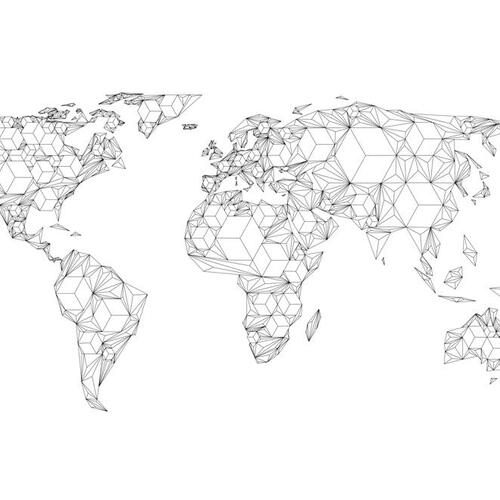 Fototapet - Map of the World - white solids