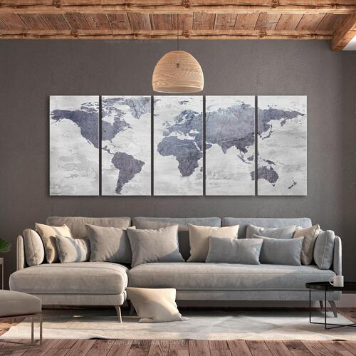 Billede - Concrete World Map (5 dele) Narrow