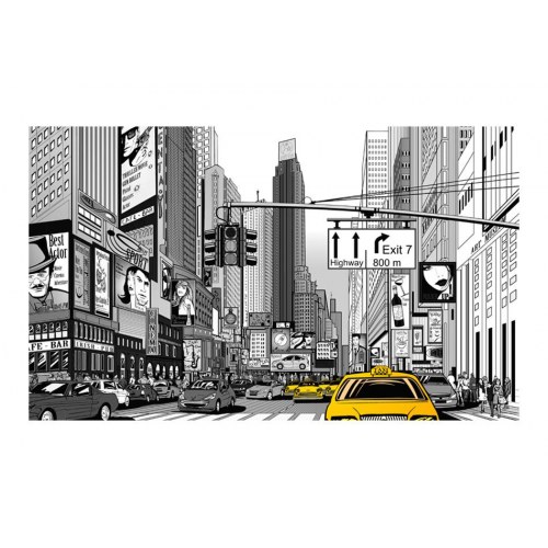 Fototapet - Gule taxaer i NYC