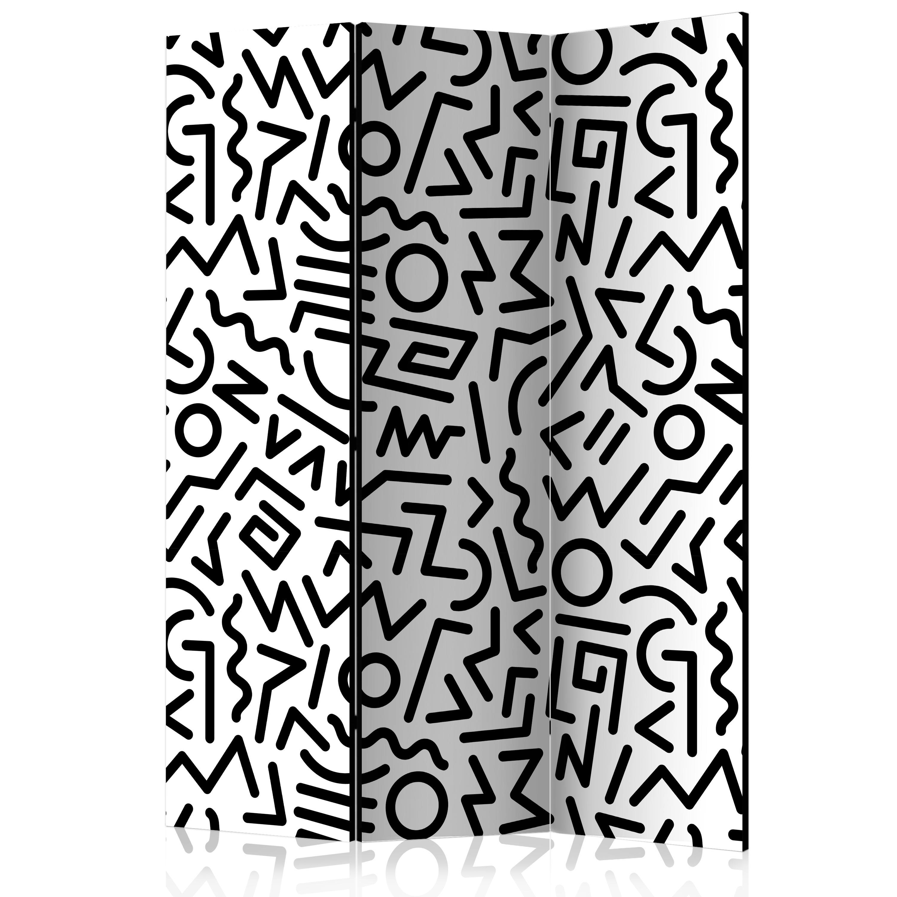 Skærmvæg - Black and White Maze - 135 x 172 cm - Akustik
