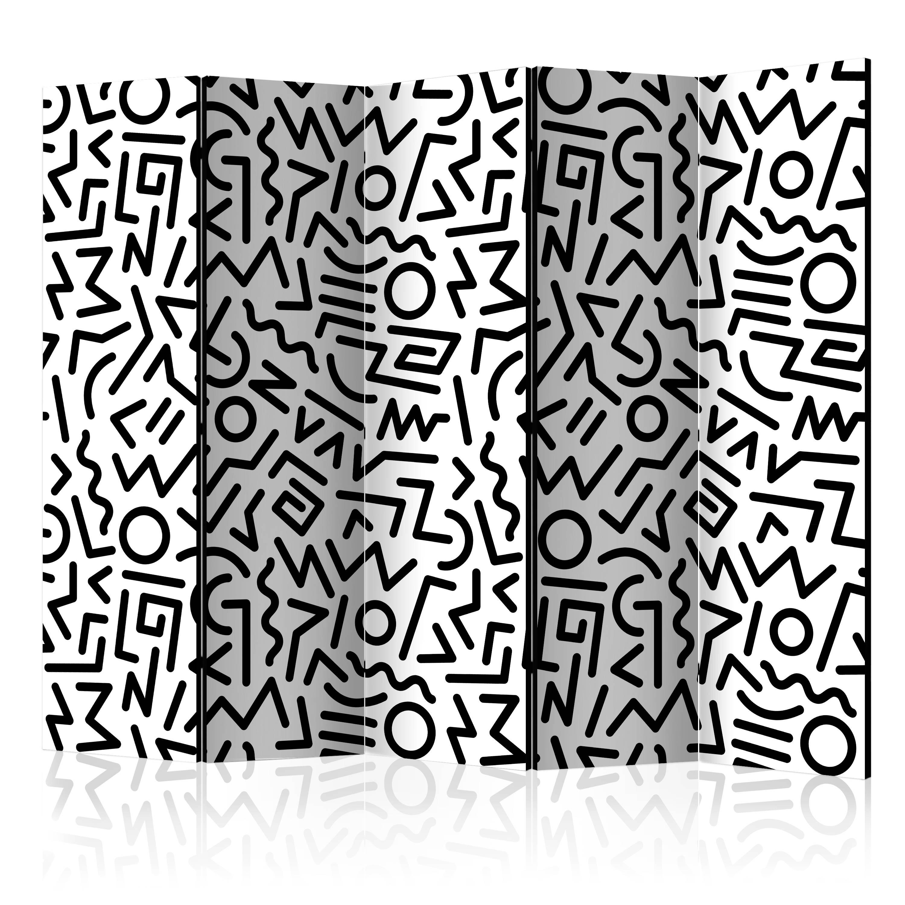 Skærmvæg - Black and White Maze II - 225 x 172 cm - Akustik