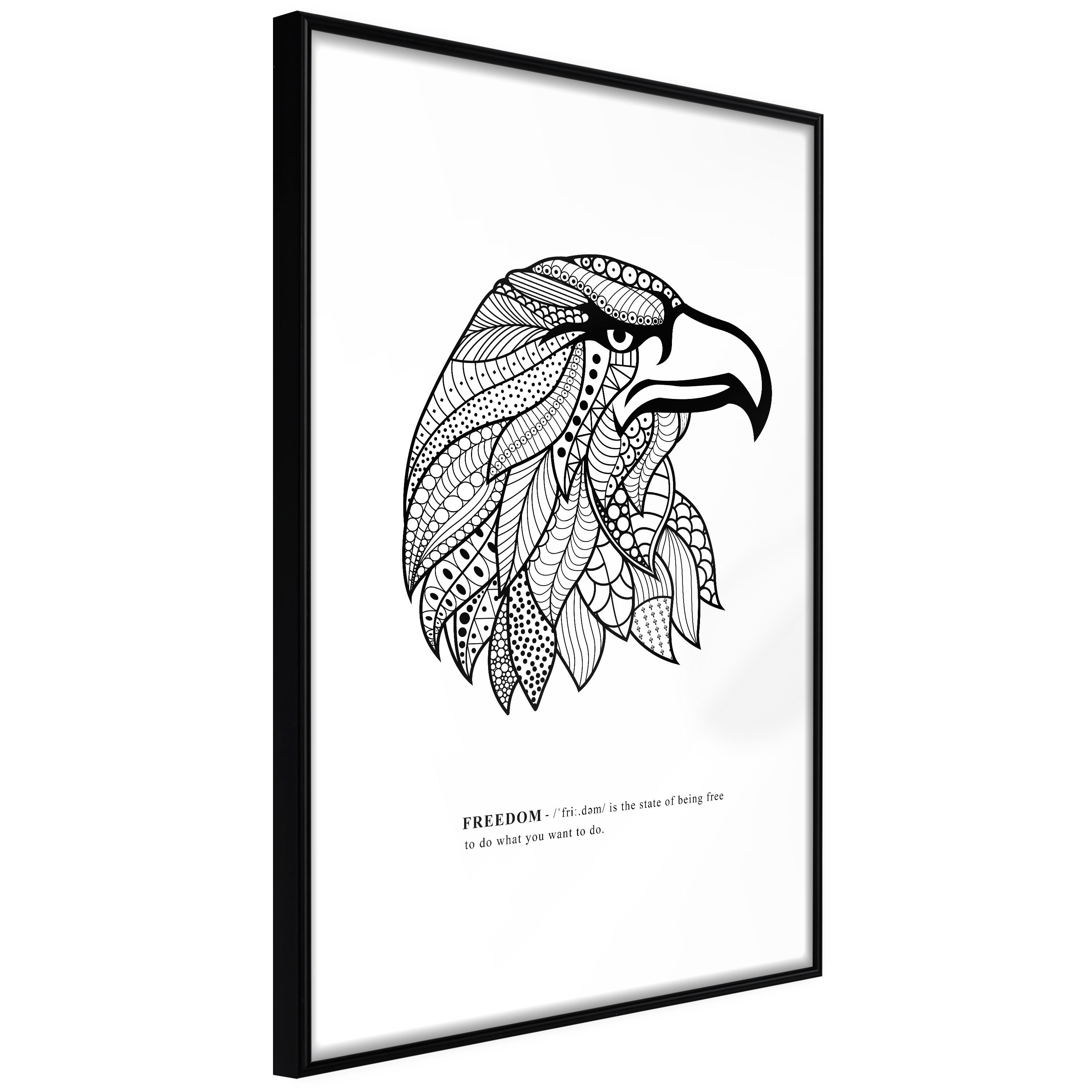 Plakat - Eagle of Freedom - 40 x 60 cm - Sort ramme