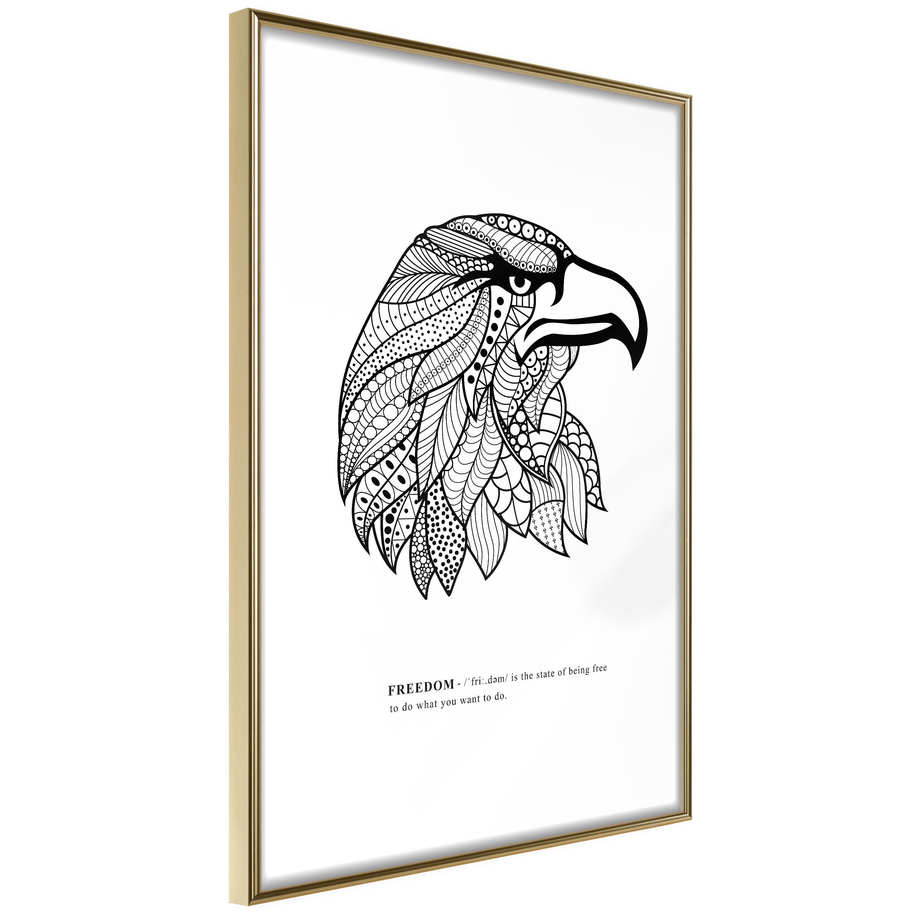 Plakat - Eagle of Freedom - 40 x 60 cm - Guldramme