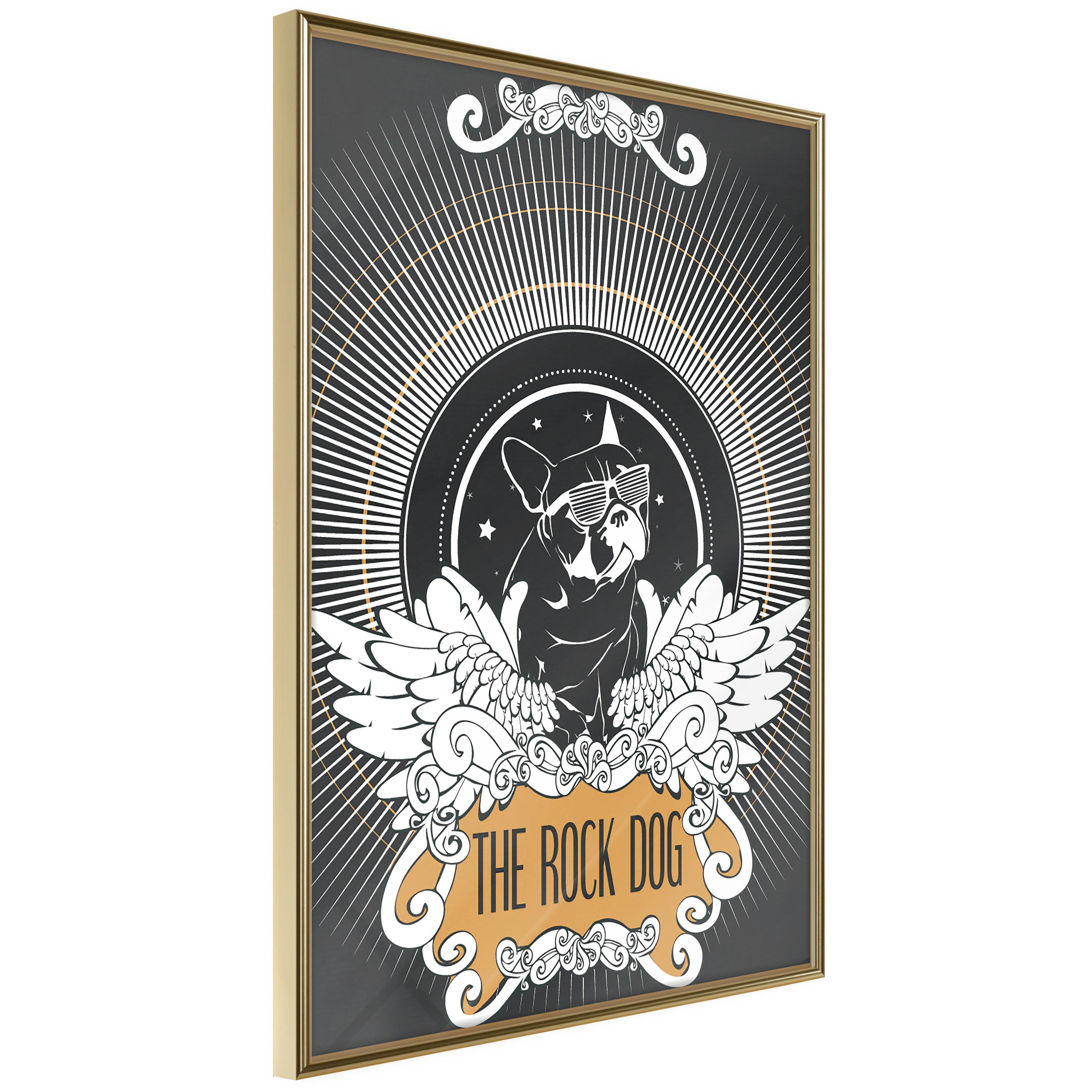 Plakat - The Rock Dog - 20 x 30 cm - Guldramme