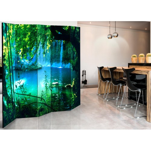 5-panels skærmvæg Kursunlu Waterfalls II med vandfaldsmotiv 225 × 172 cm