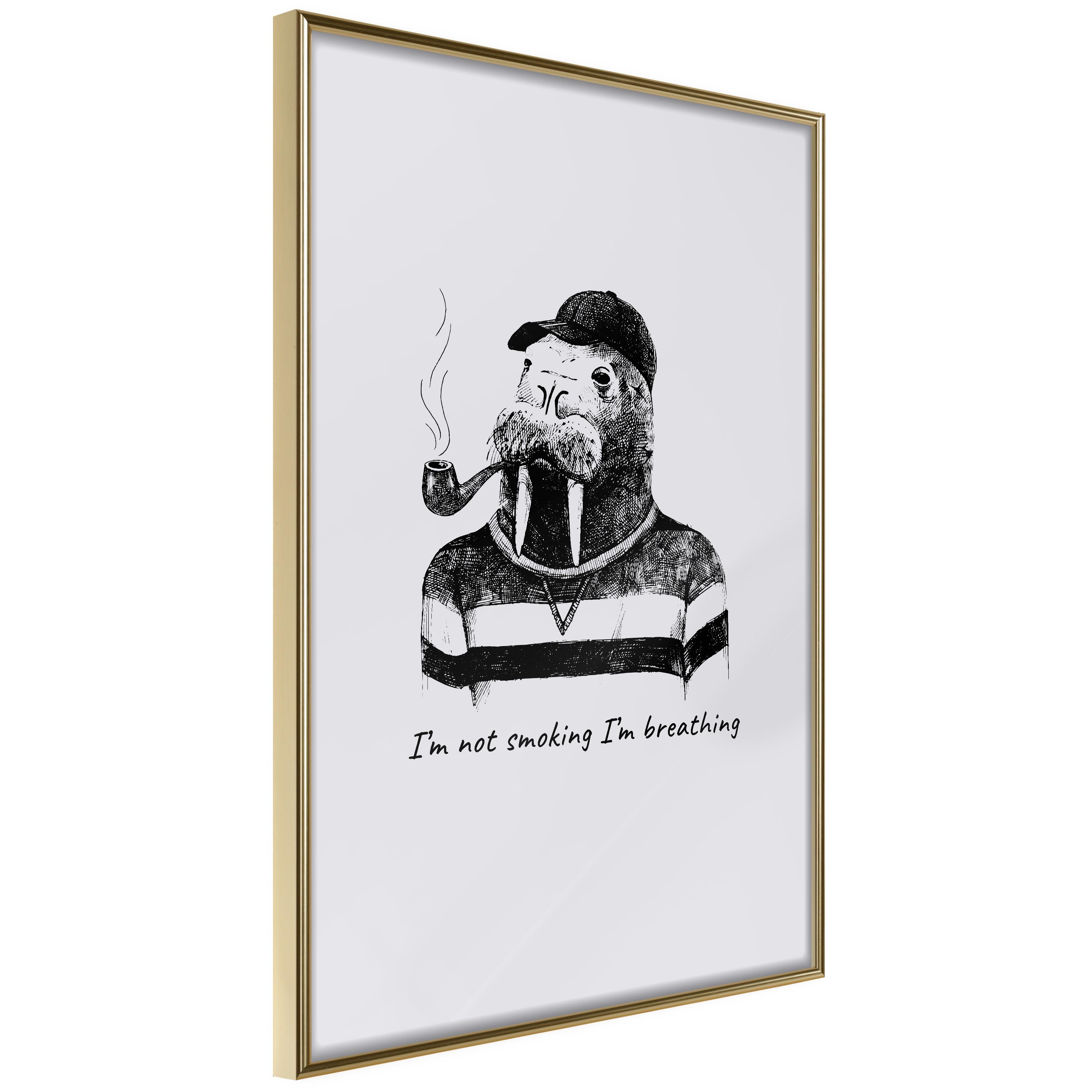 Plakat - I'm Not Smoking. I'm Breathing - 20 x 30 cm - Guldramme