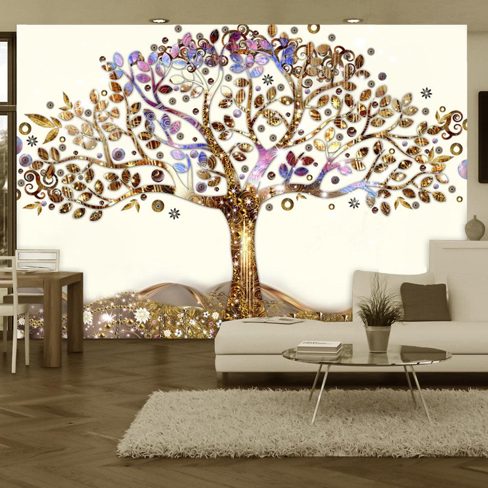 Fototapet - Golden Tree - 196 x 140 cm - Selvklæbende