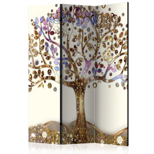 Skærmvæg Gyldent Træ 135 x 172 cm - 3-panels rumdeler