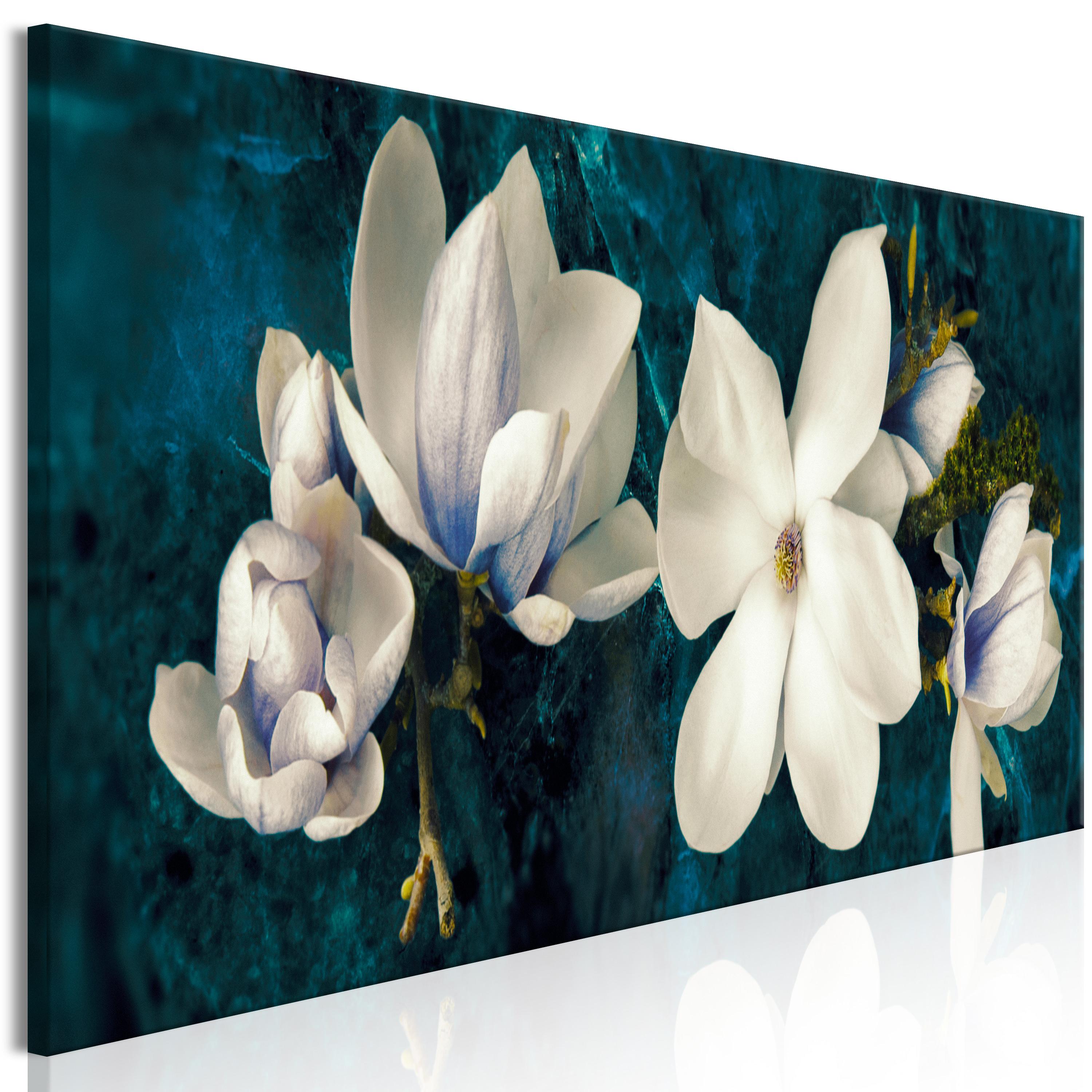 Billede - Avant-Garde Magnolia (1 Part) Narrow Turquoise - 135 x 45 cm - Premium Print