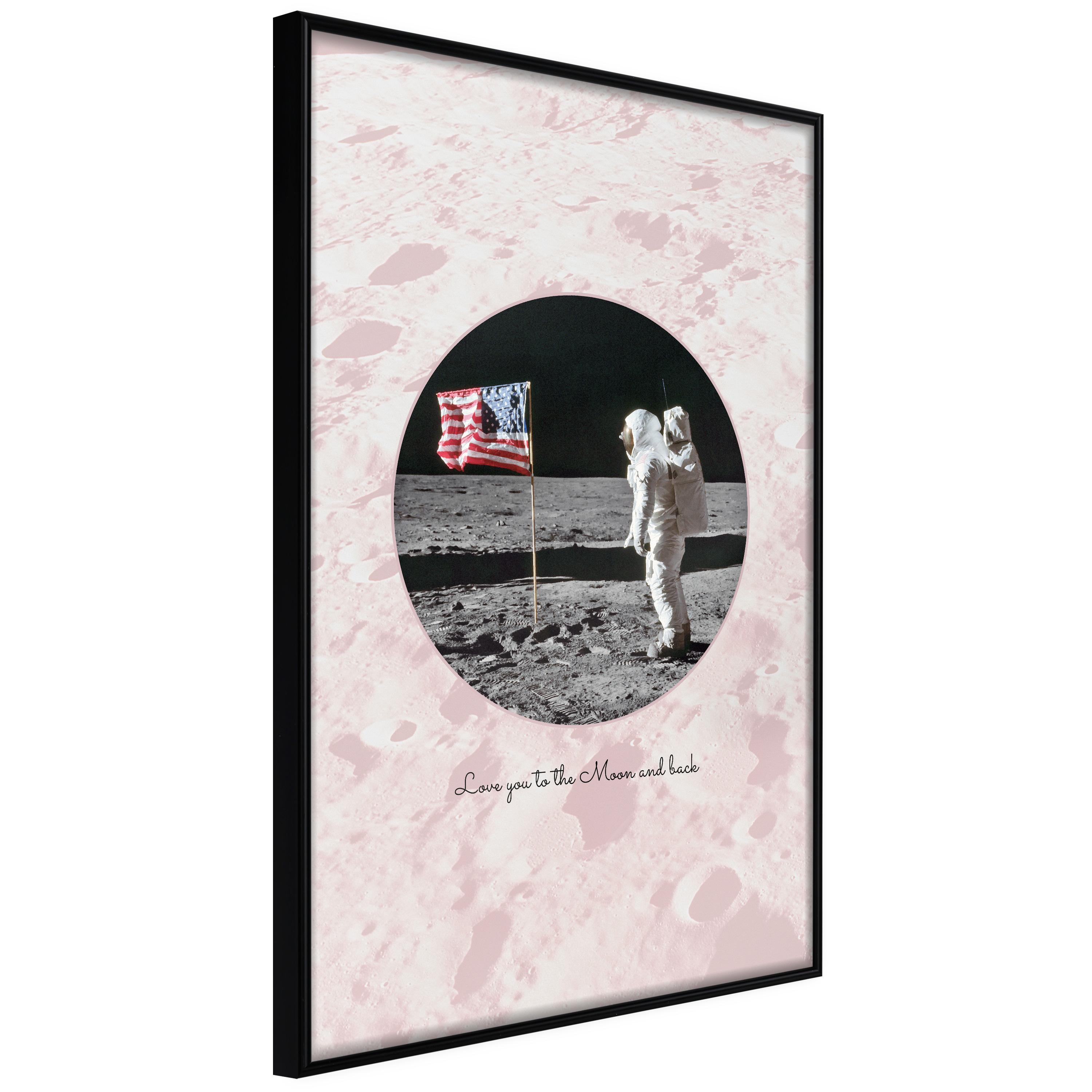 Plakat - Love You to the Moon and Back - 40 x 60 cm - Sort ramme