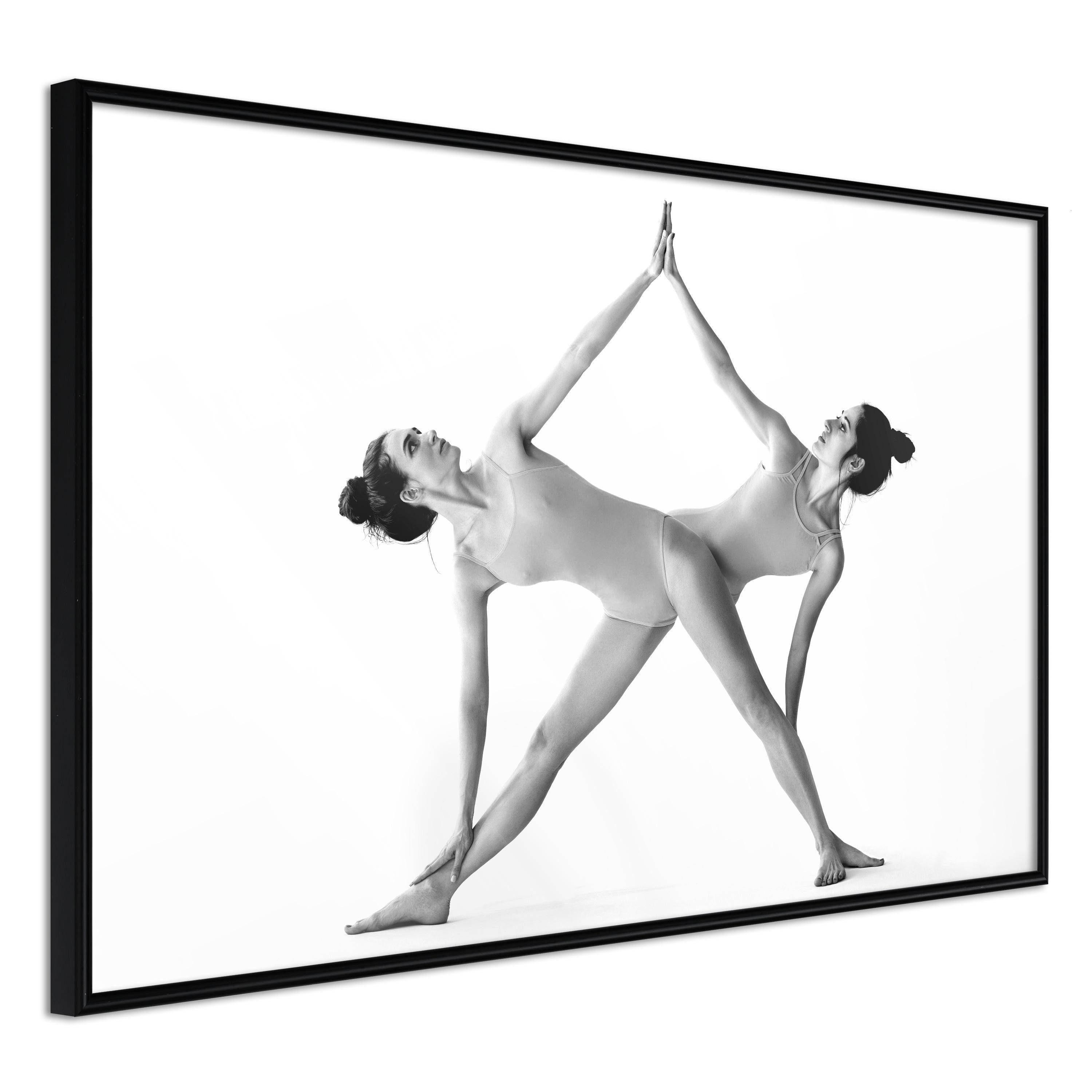 Plakat - Yoga - 60 x 40 cm - Sort ramme