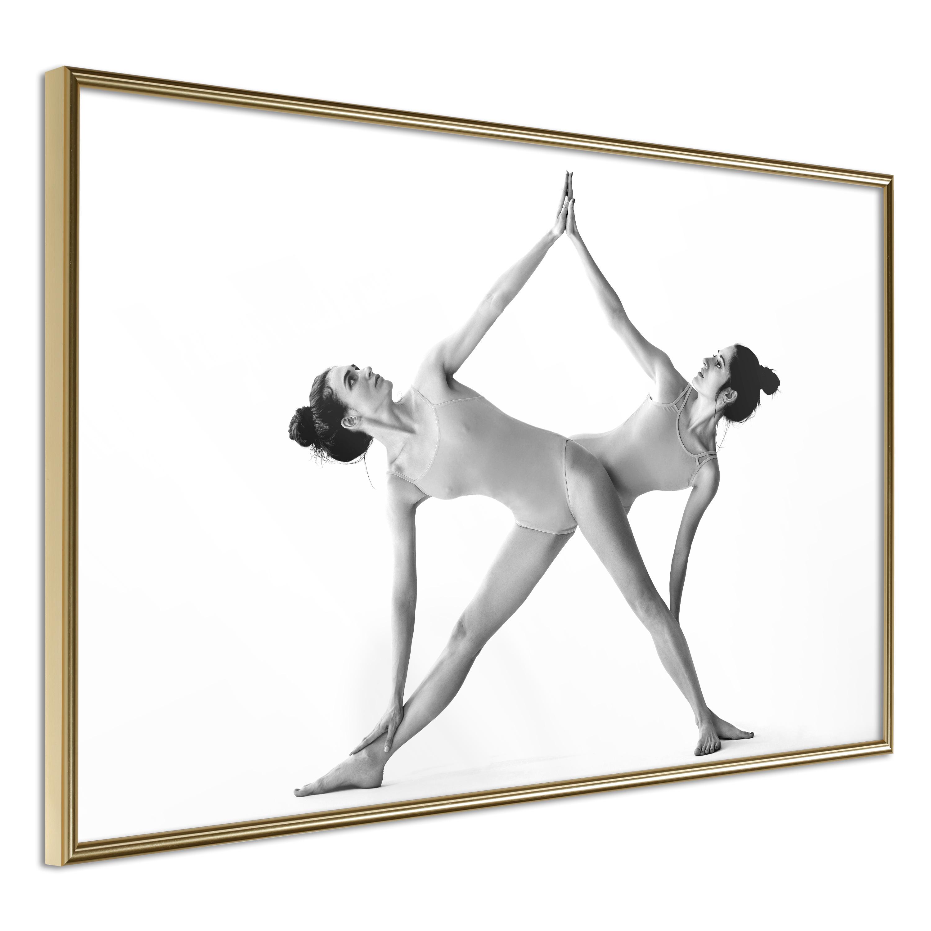 Plakat - Yoga - 90 x 60 cm - Guldramme