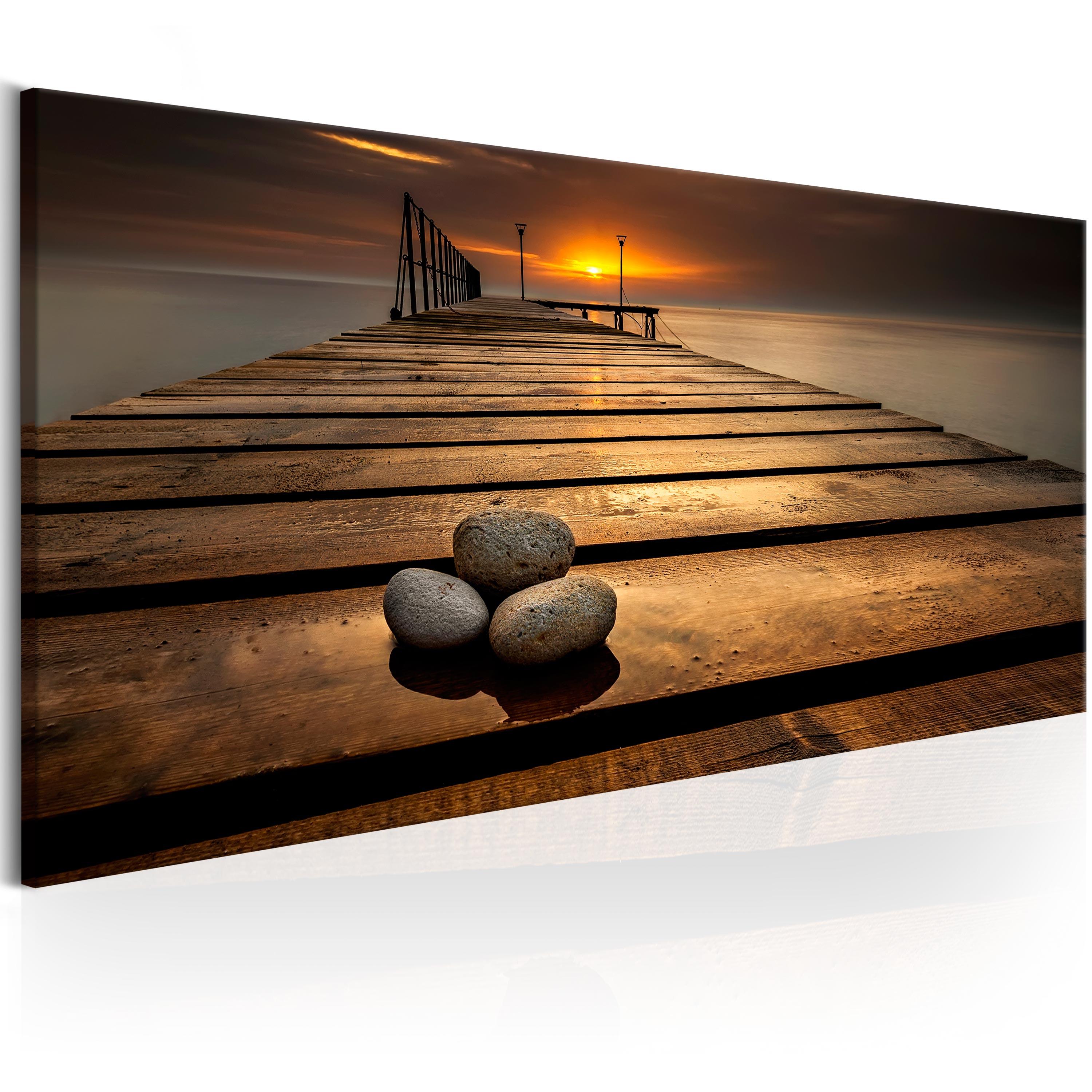 Billede - Stones on the Pier - 150 x 50 cm - Premium Print