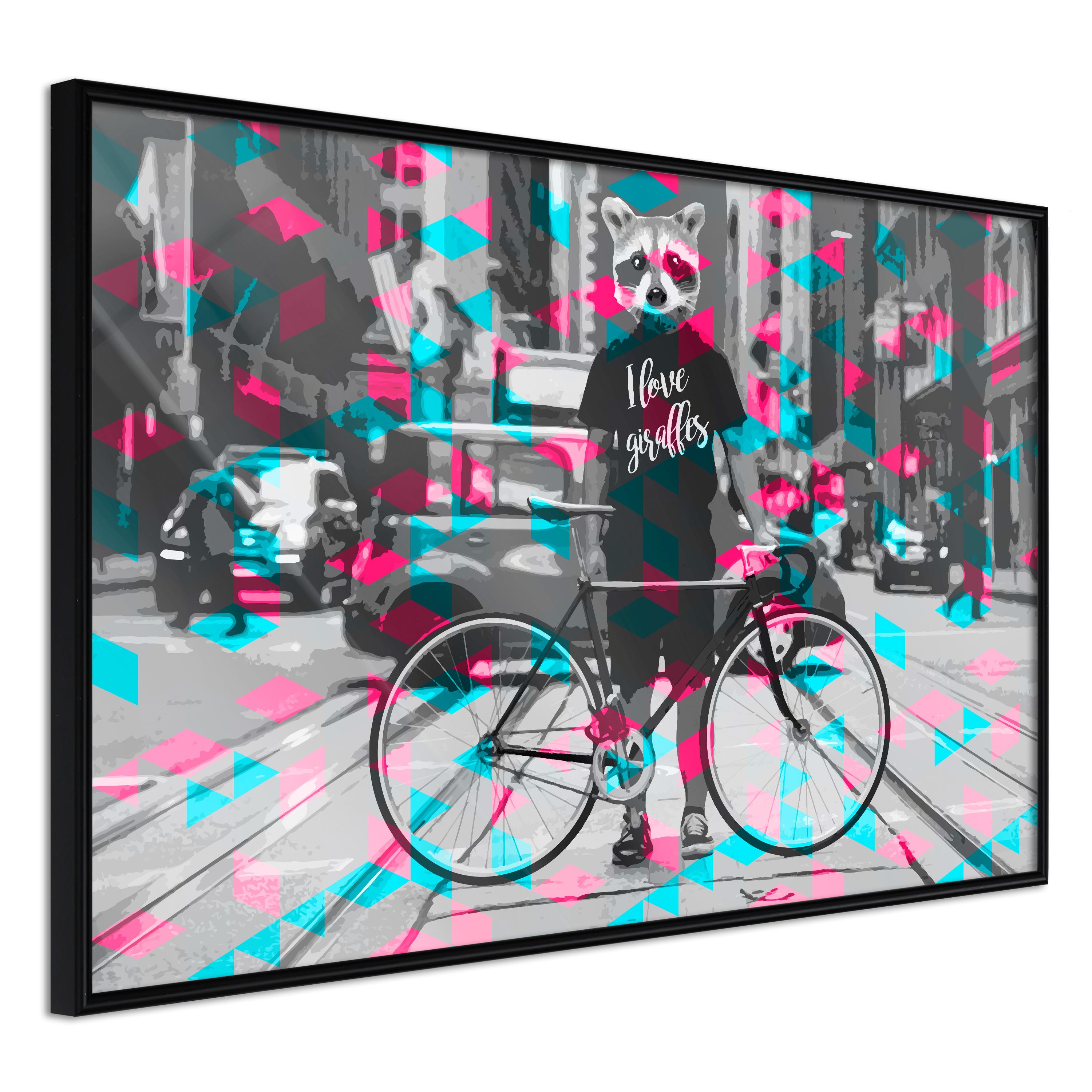 Plakat - I Love Giraffes - 30 x 20 cm - Sort ramme