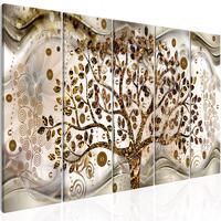 Billede - Tree and Waves (5 dele) Brown