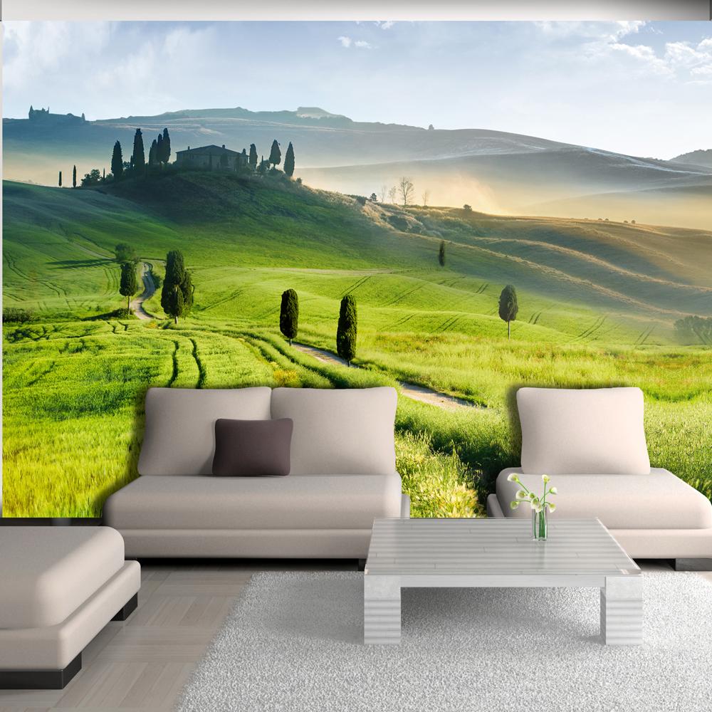 Fototapet - Morning in the countryside - 250 x 175 cm - Standard
