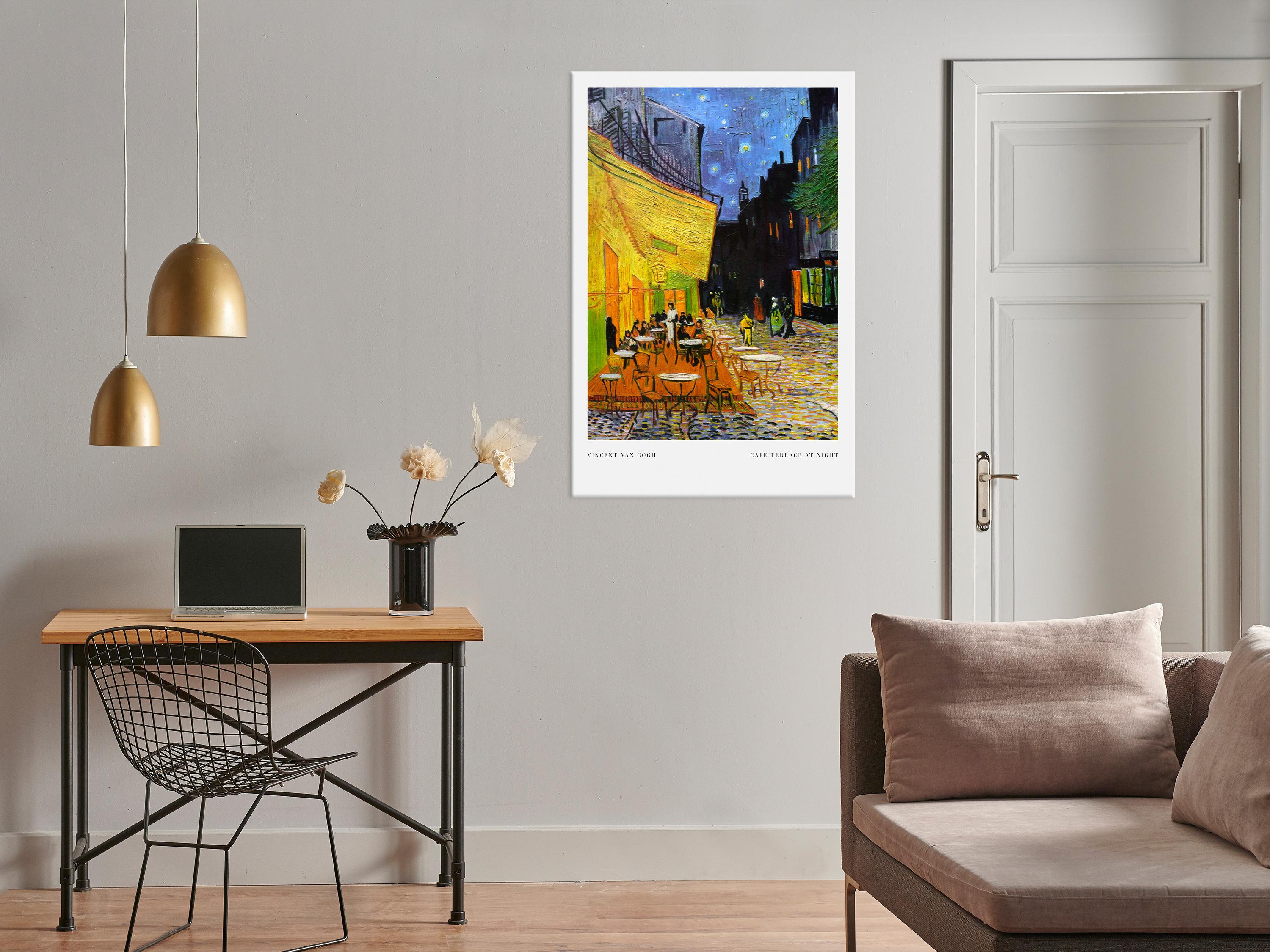 Billede - Cafe at Night (1 Part) Vertical - 40 x 60 cm - Premium Print