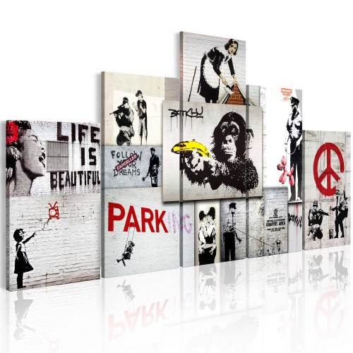 Banksy Street Crimes billede på lærred 100 x 50 cm