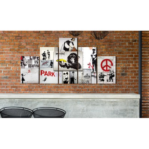 Banksy Street Crimes billede på lærred 100 x 50 cm