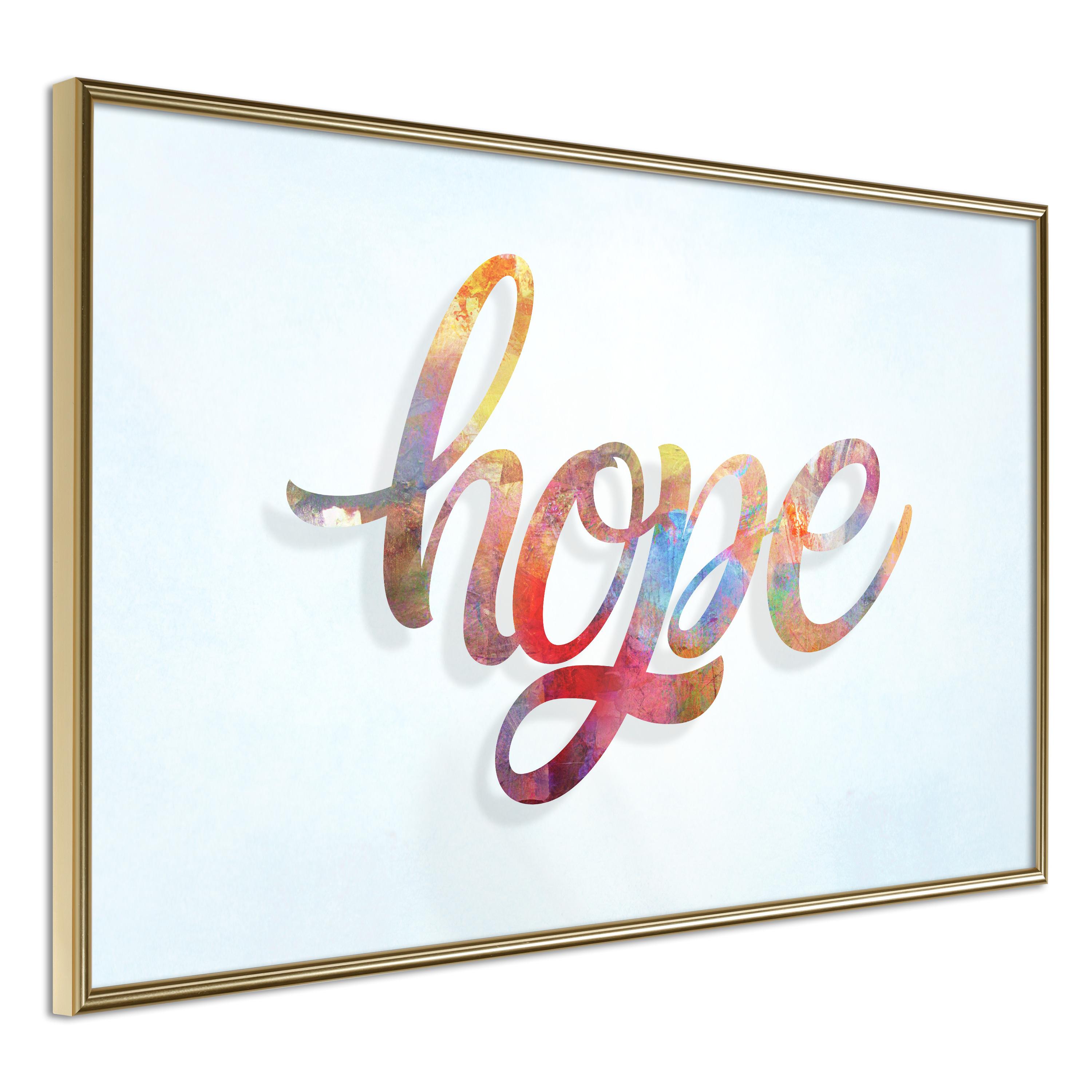 Plakat - Hope - 60 x 40 cm - Guldramme