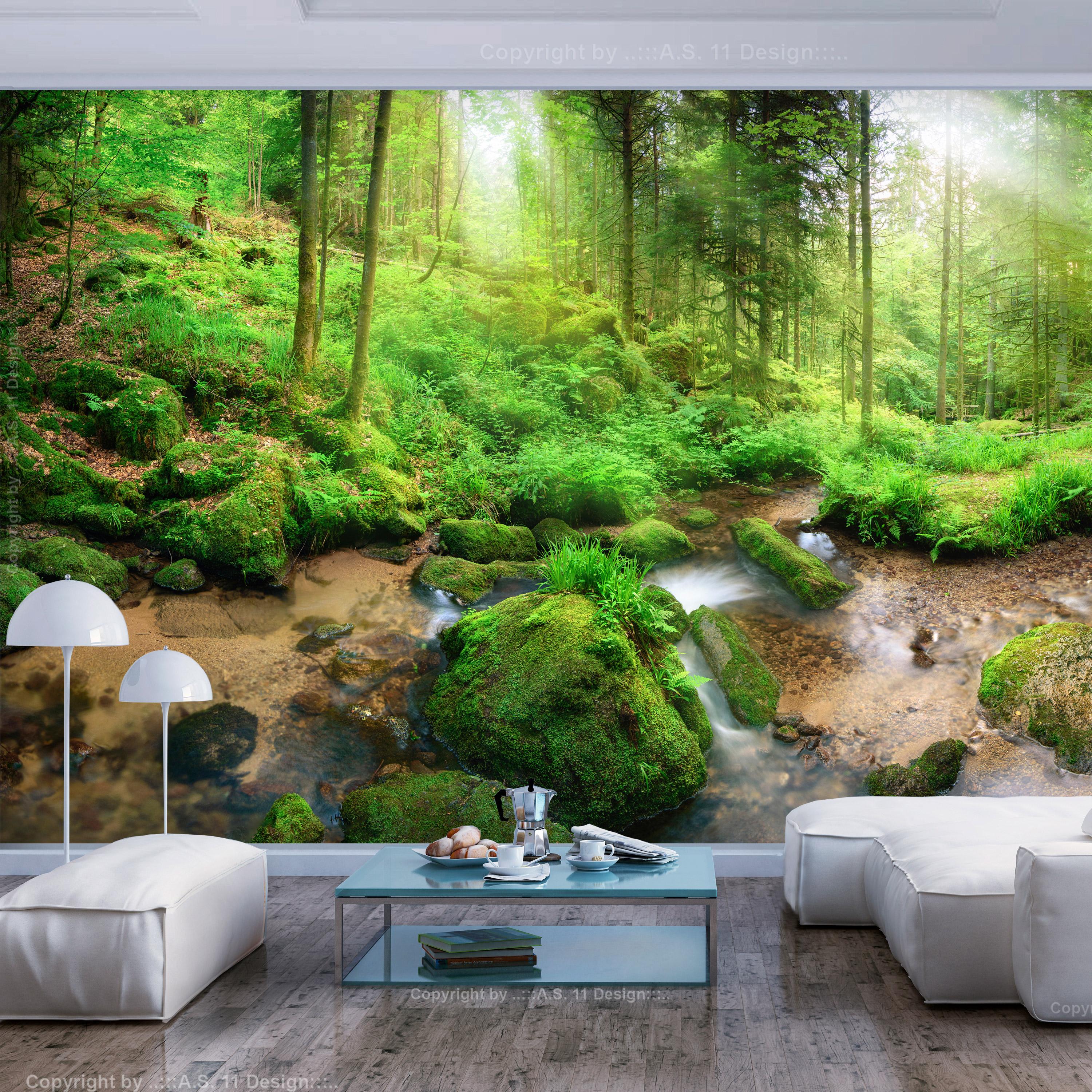 Fototapet - Humid Forest - 196 x 140 cm - Selvklæbende