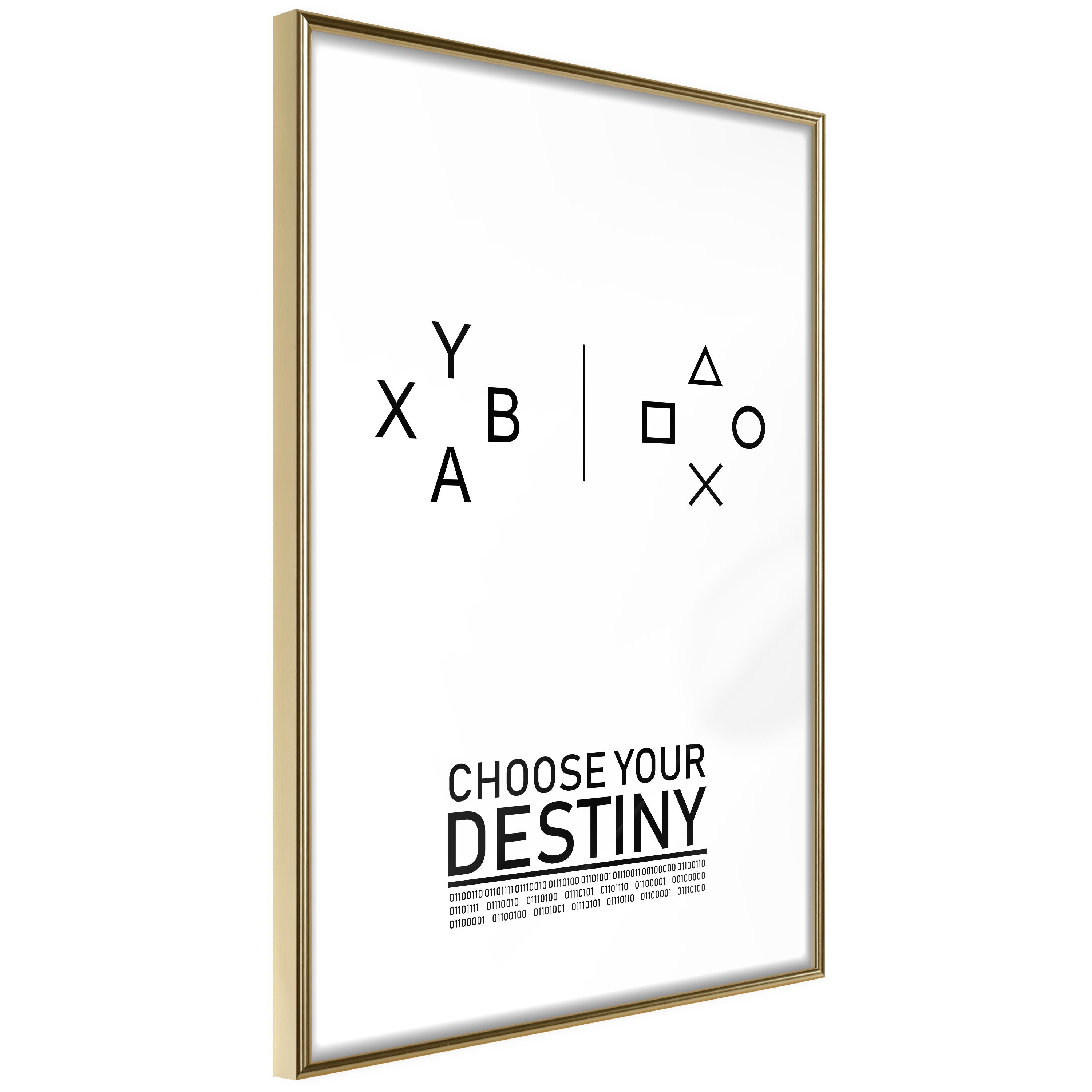 Plakat - Choose Your Destiny - 20 x 30 cm - Guldramme