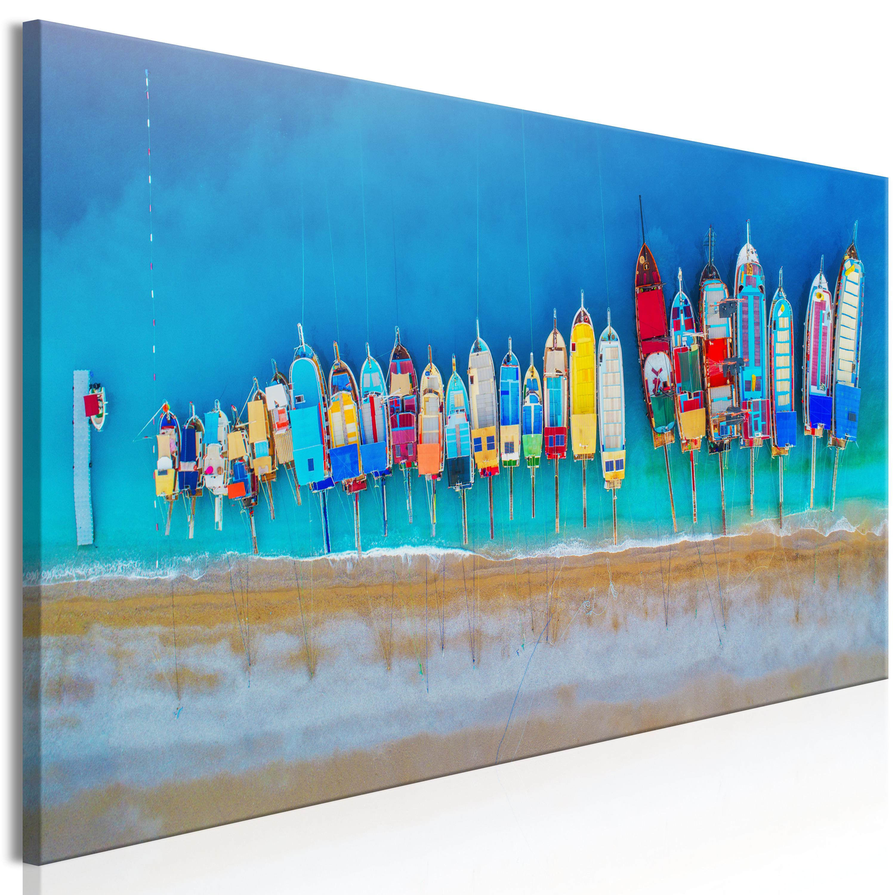 Billede - Colourful Boats (1 Part) Narrow