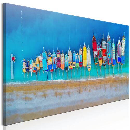 Billede - Colourful Boats (1 Part) Narrow