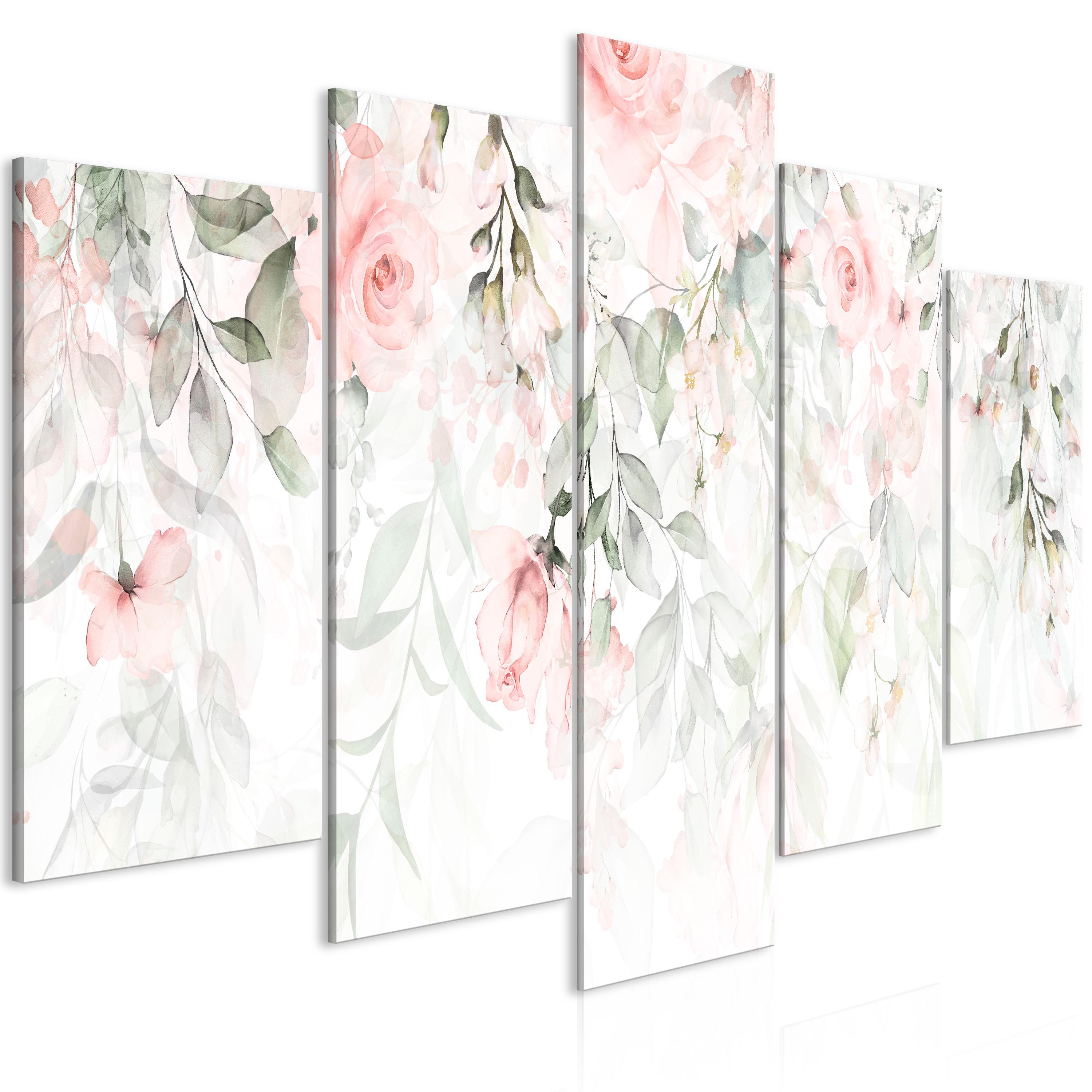Billede - Waterfall of Roses (5 dele) Wide - First Variant - 225 x 112.5 cm - Premium Print
