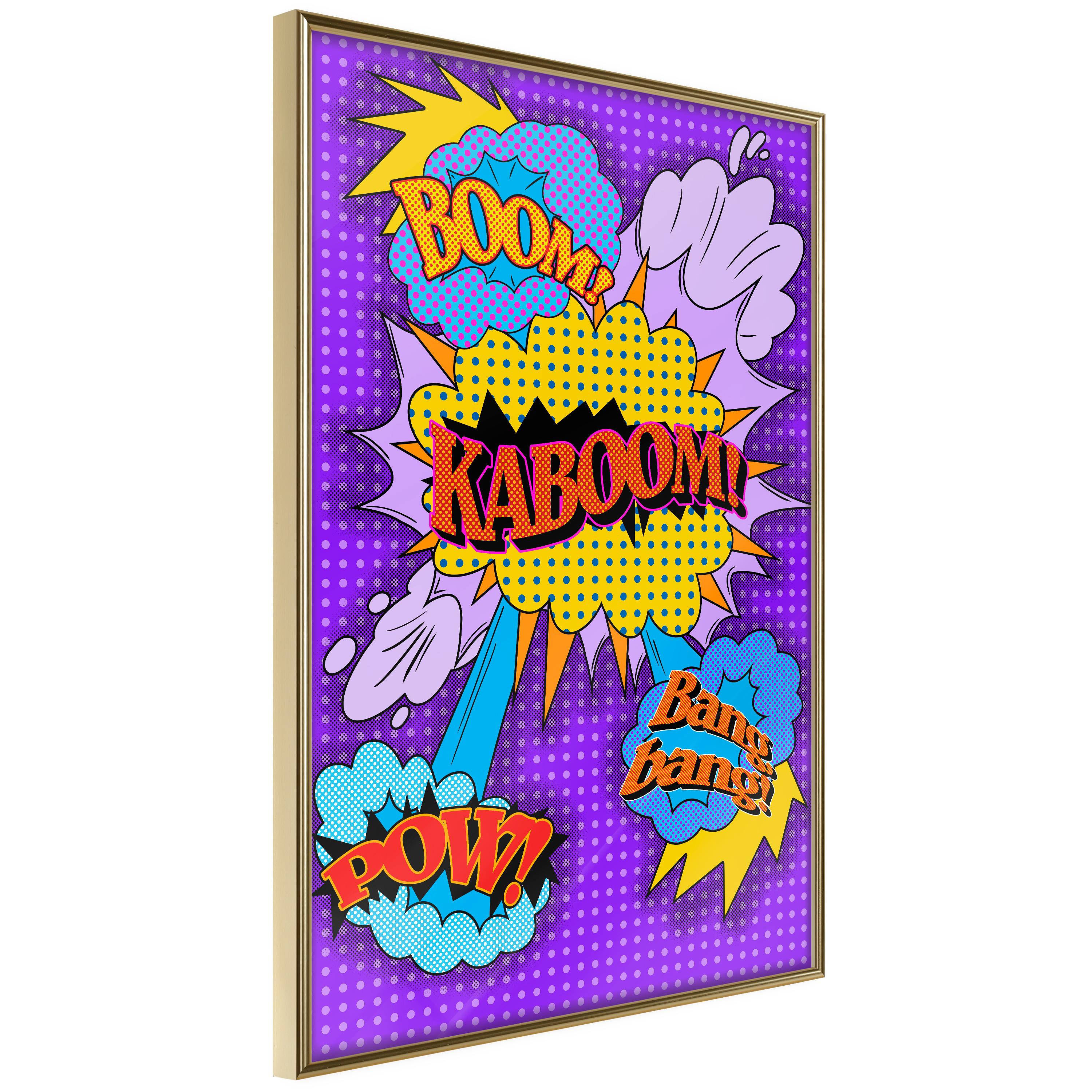 Plakat - Kaboom! - 20 x 30 cm - Guldramme