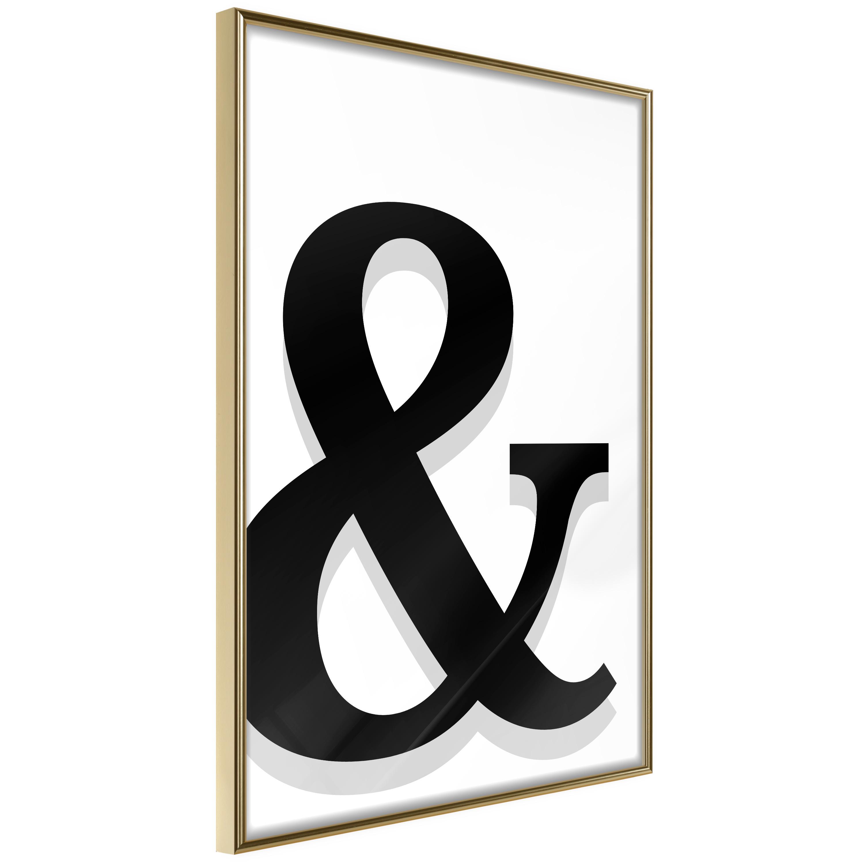 Plakat - Decorative Letter - 20 x 30 cm - Guldramme