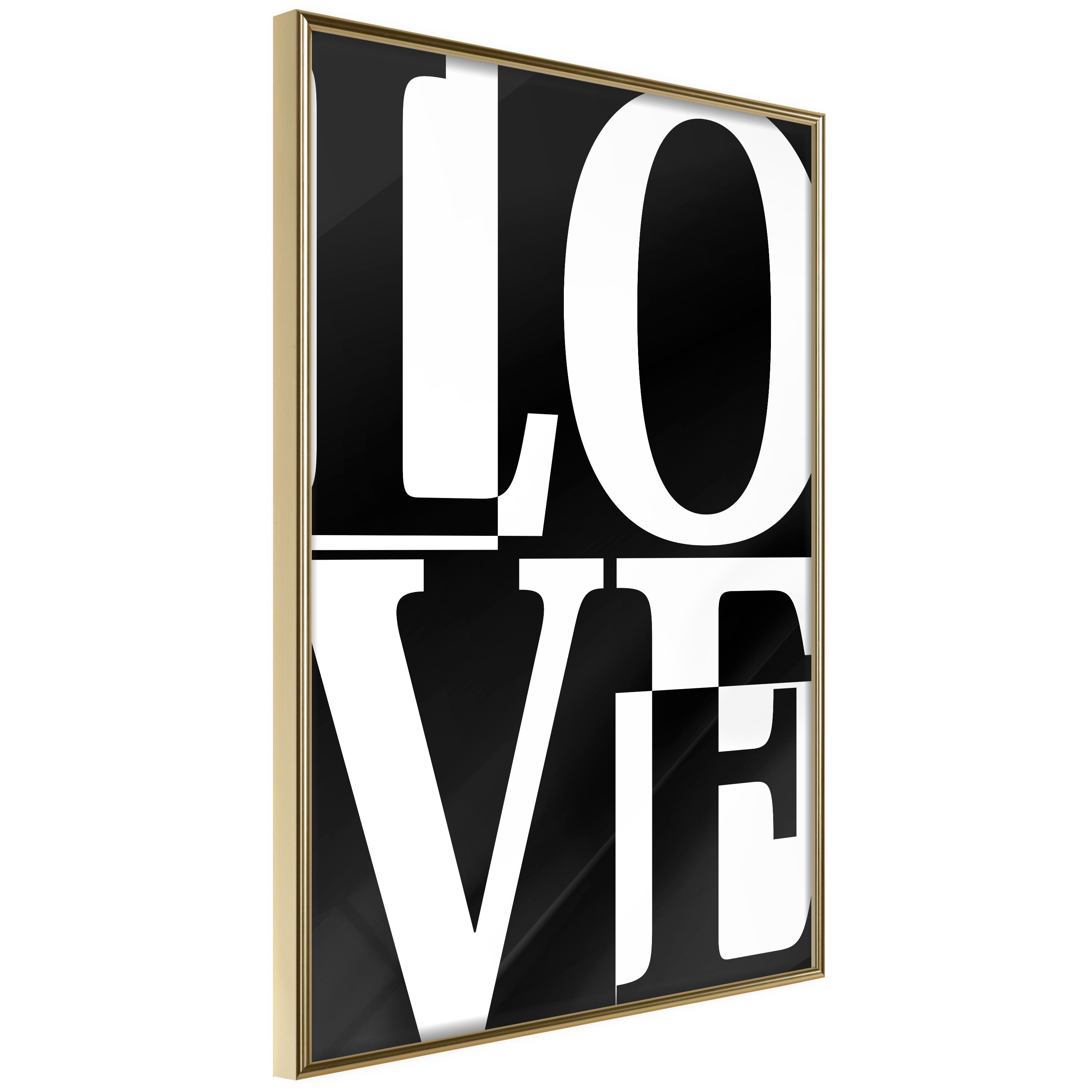 Plakat - Black and White Love - 40 x 60 cm - Guldramme