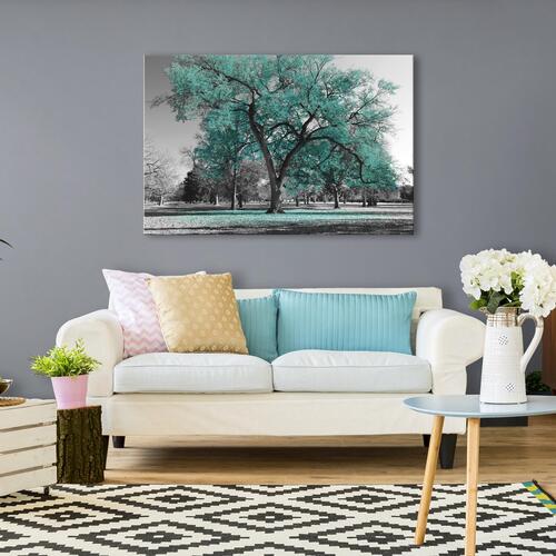 Billede - Autumn in the Park (1 Part) Wide Turquoise